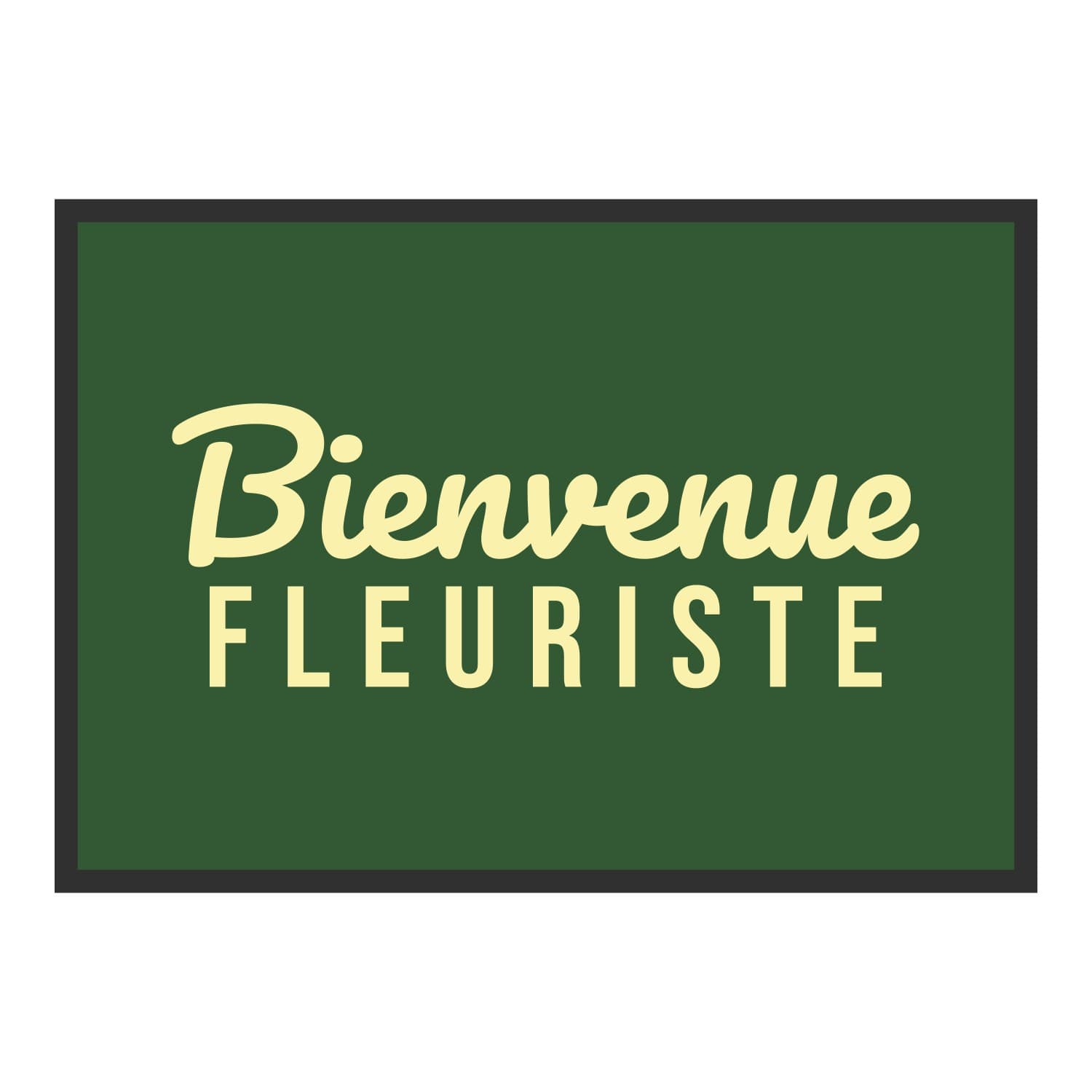Vue du tapis Bienvenue fleuriste dans son format et ses couleurs de départ