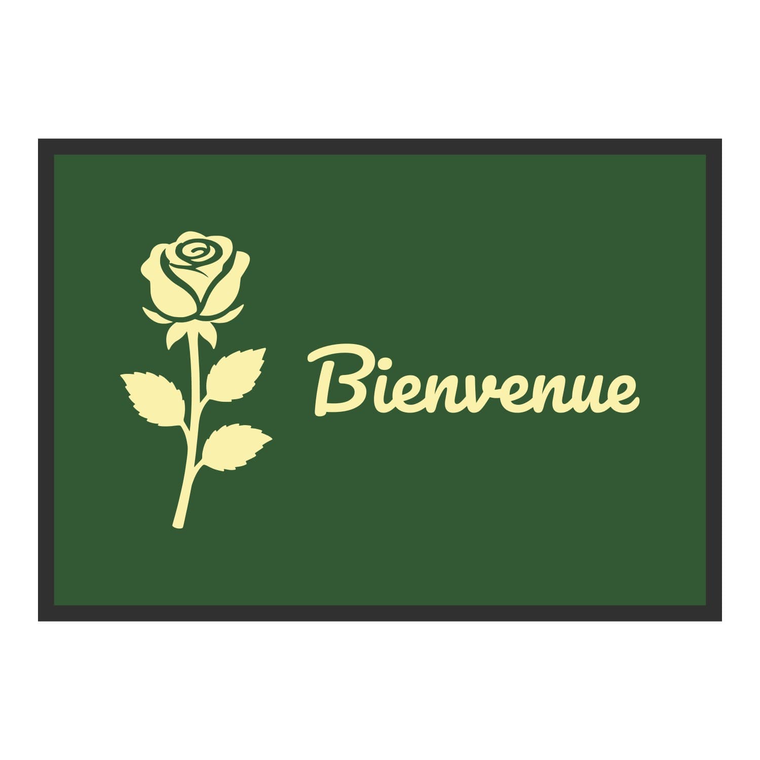 Vue du tapis Rose Bienvenue dans son format et ses couleurs de départ