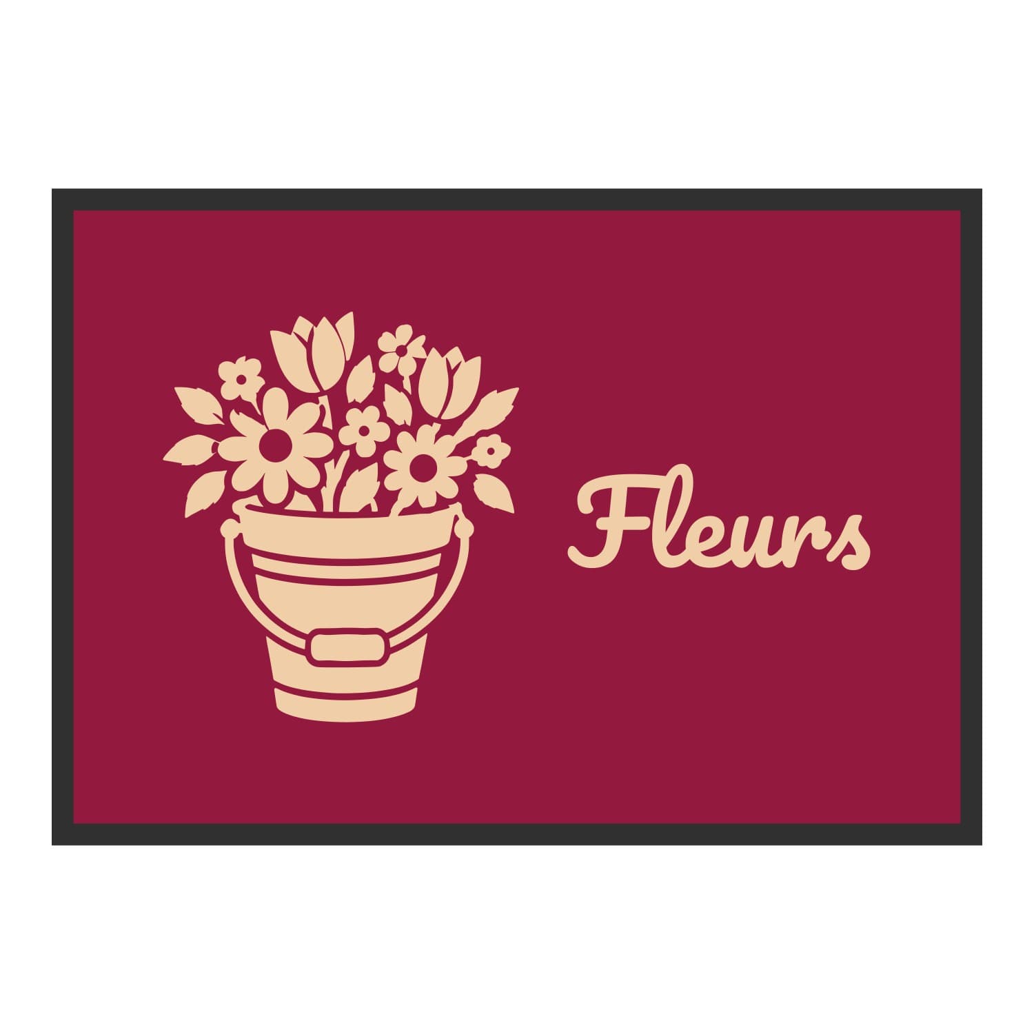 Vue du tapis Seau Fleurs dans son format et ses couleurs de départ