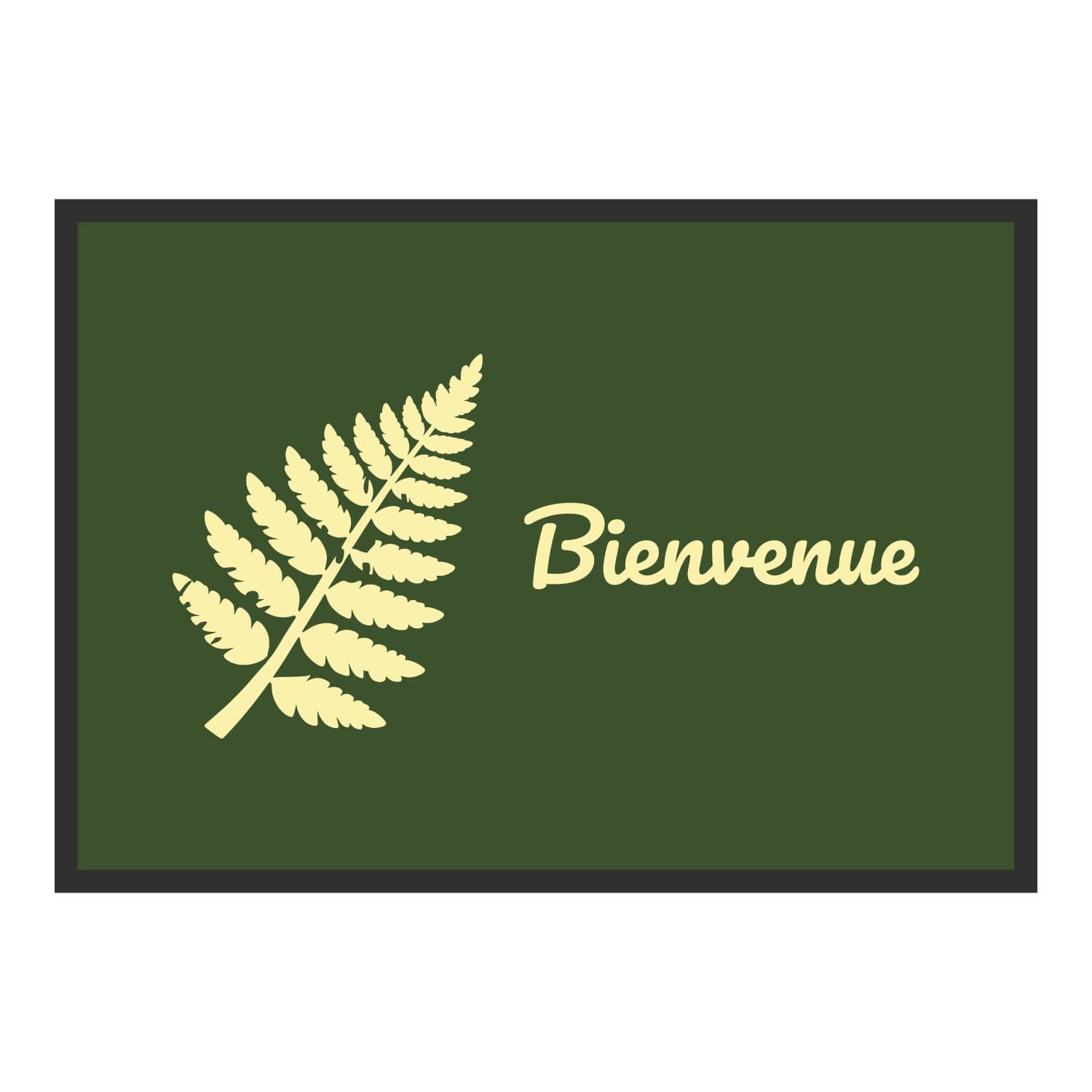 Vue du tapis Fougère Bienvenue dans son format et ses couleurs de départ