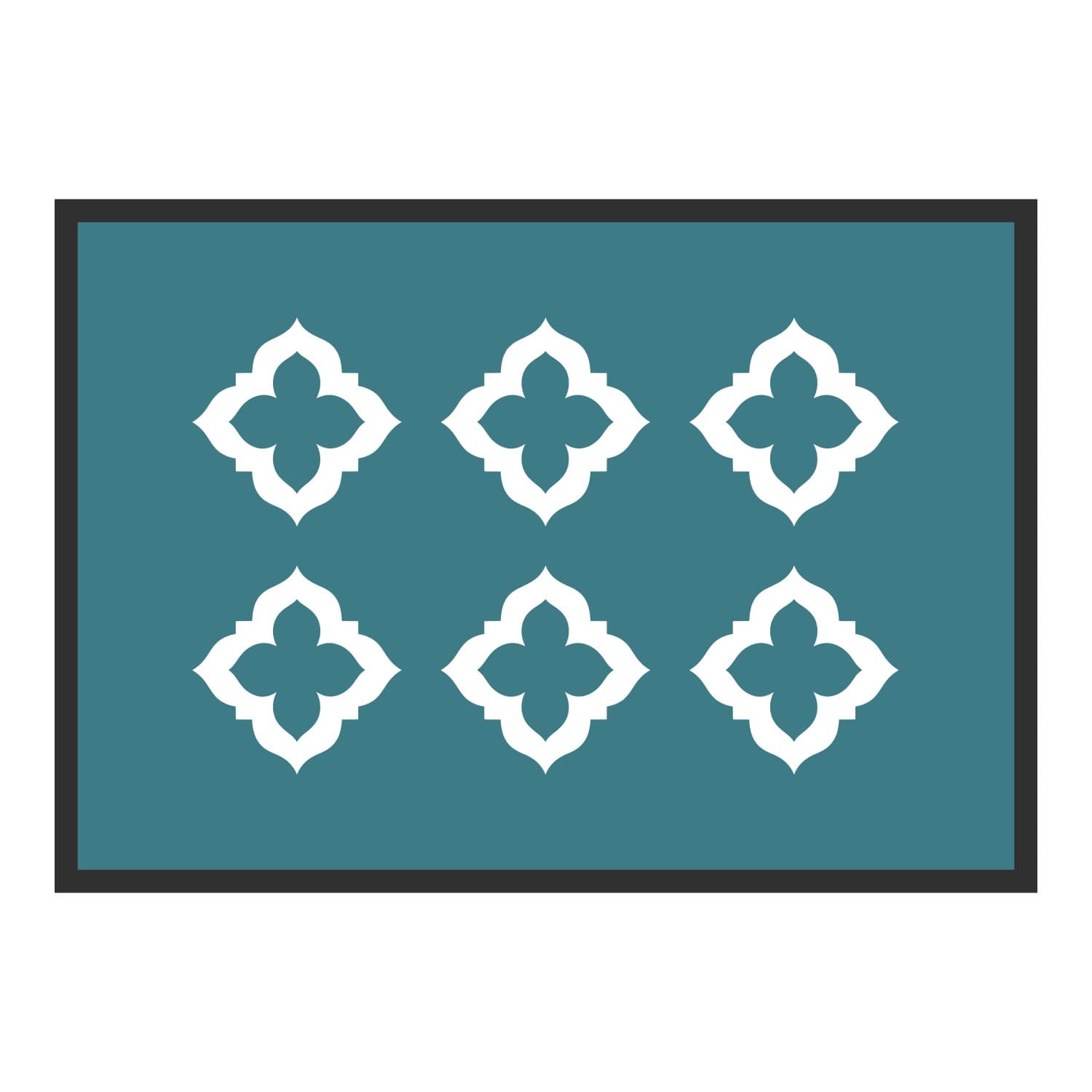 Vue du tapis Frise de quadrilobes dans son format et ses couleurs de départ