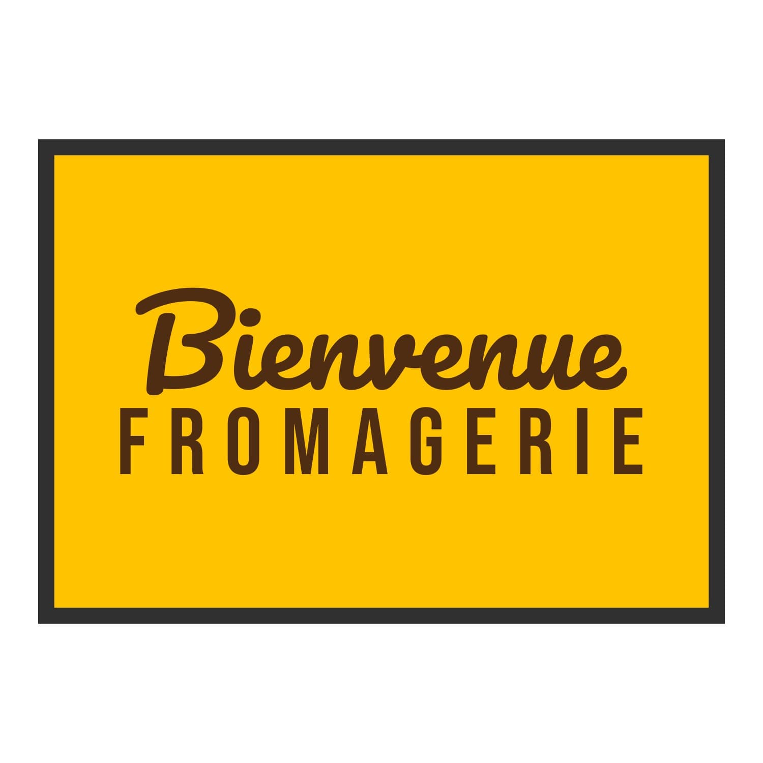 Vue du tapis Bienvenue fromagerie dans son format et ses couleurs de départ