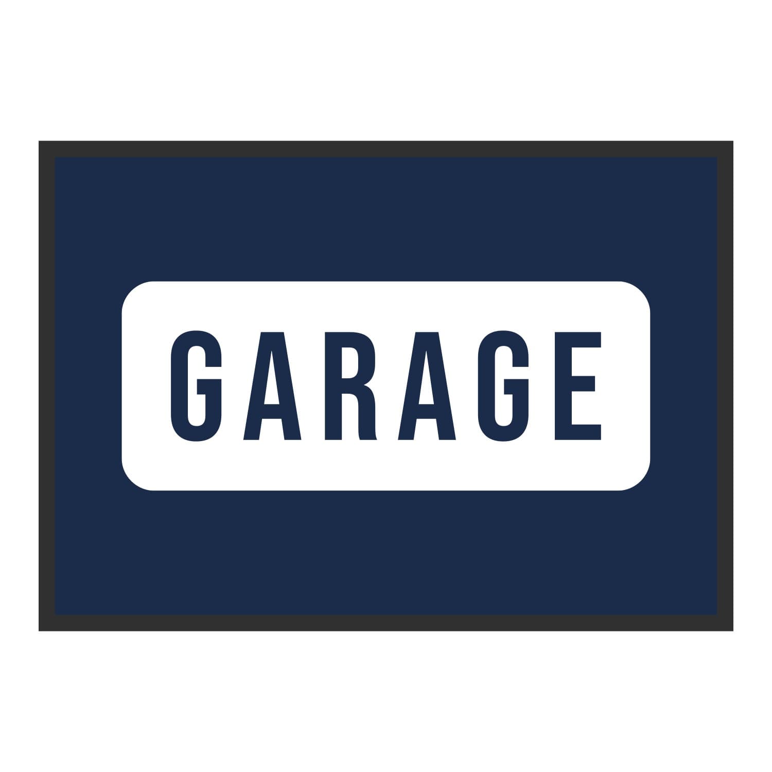 Vue du tapis Garage panneau dans son format et ses couleurs de départ
