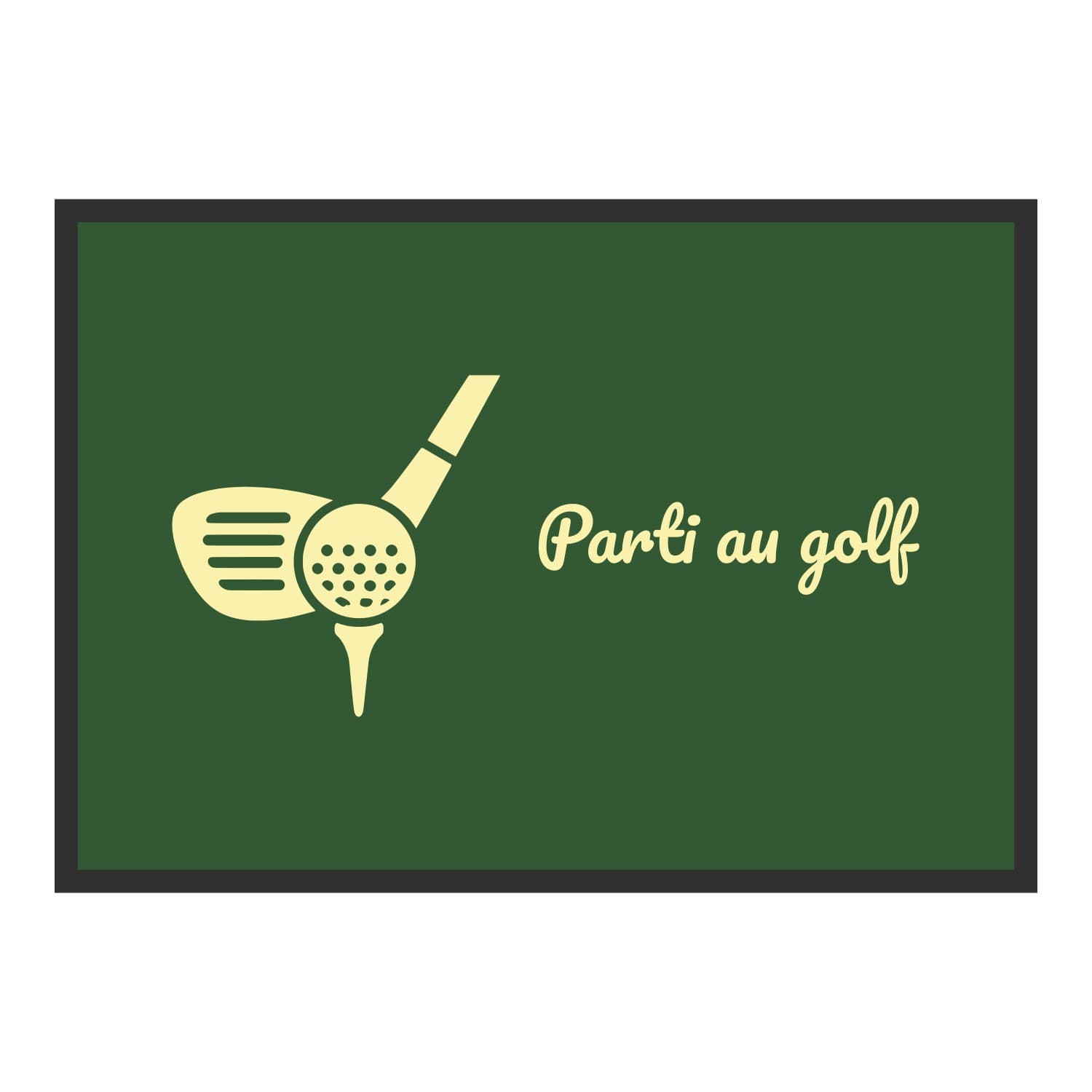 Vue du tapis Parti au golf dans son format et ses couleurs de départ