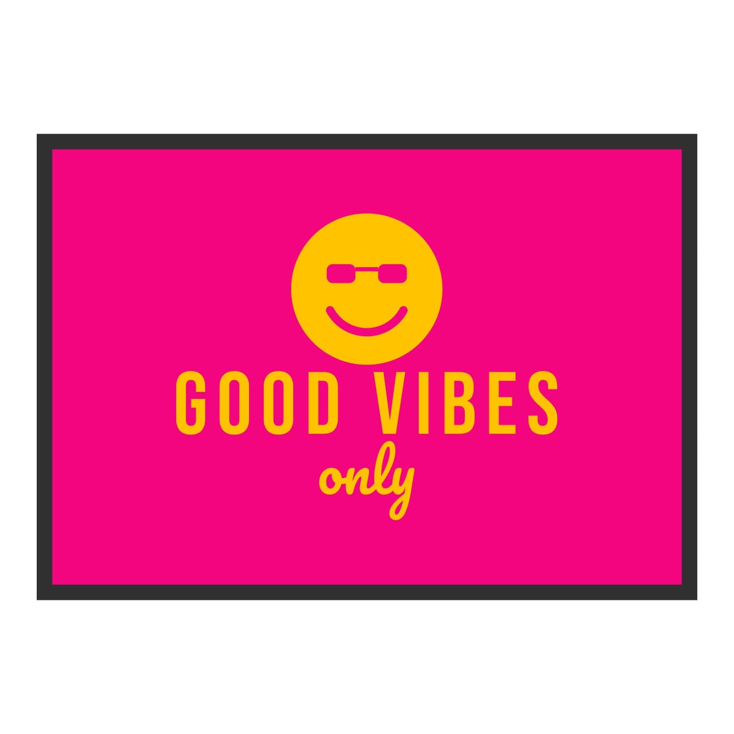 Vue du tapis Good vibes only dans son format et ses couleurs de départ