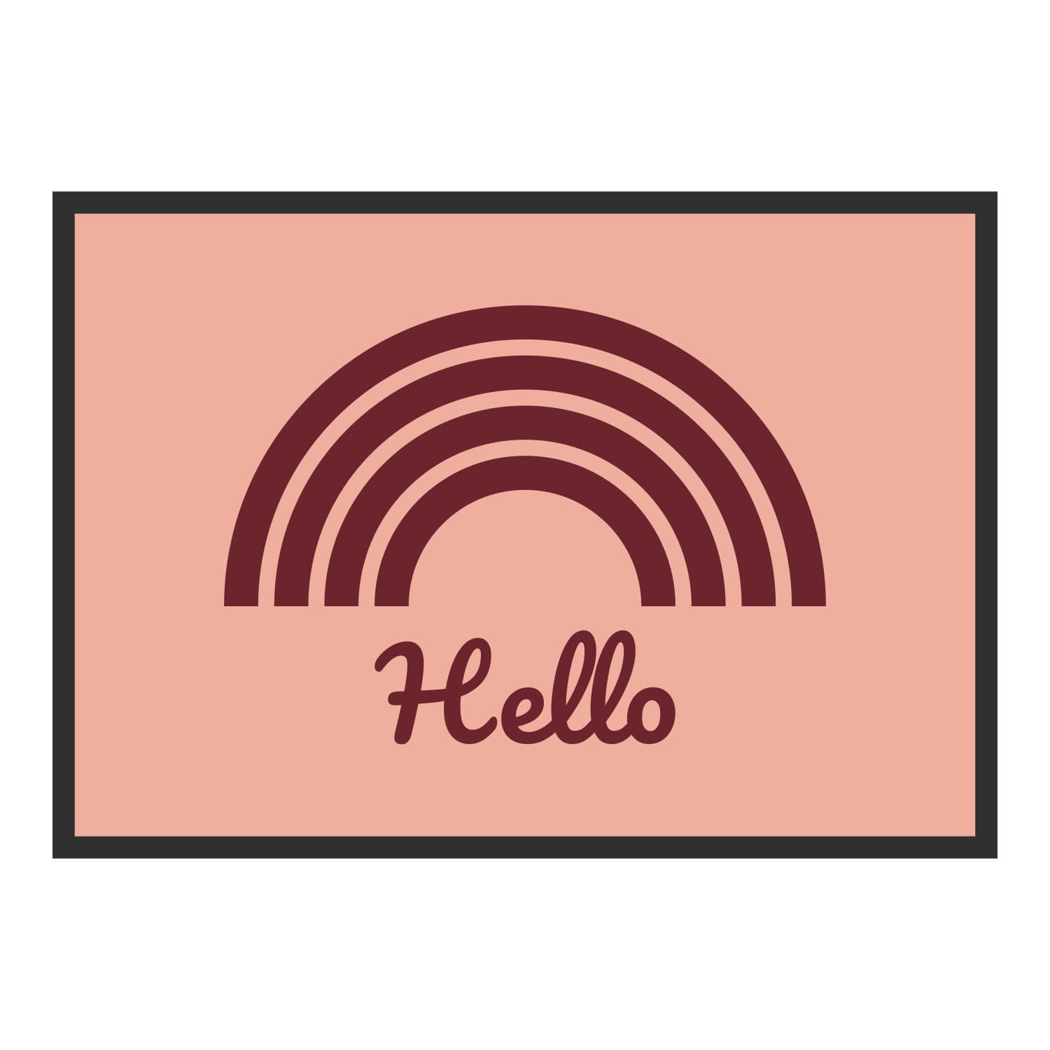 Vue du tapis Hello arc-en-ciel dans son format et ses couleurs de départ