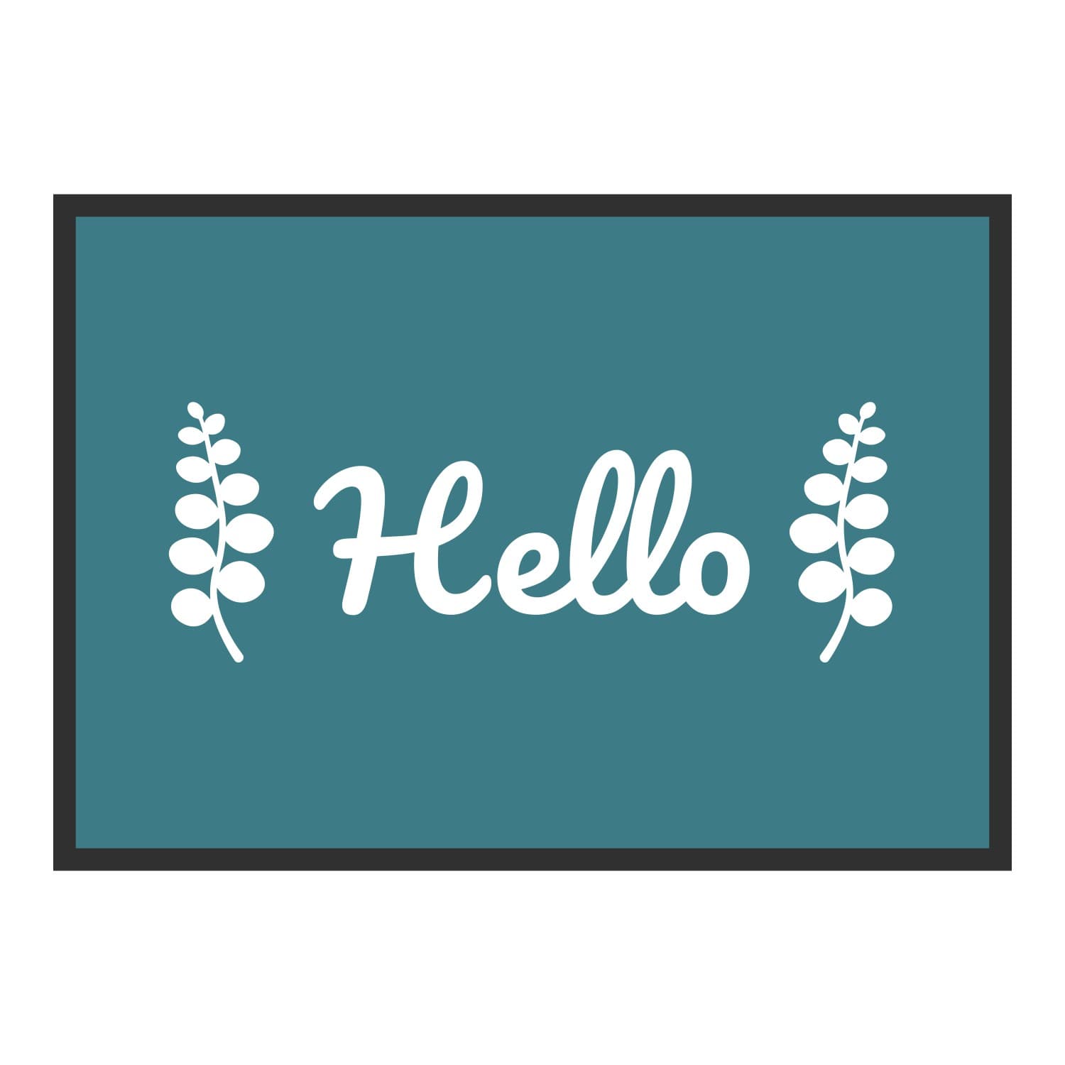Vue du tapis Hello eucalyptus dans son format et ses couleurs de départ