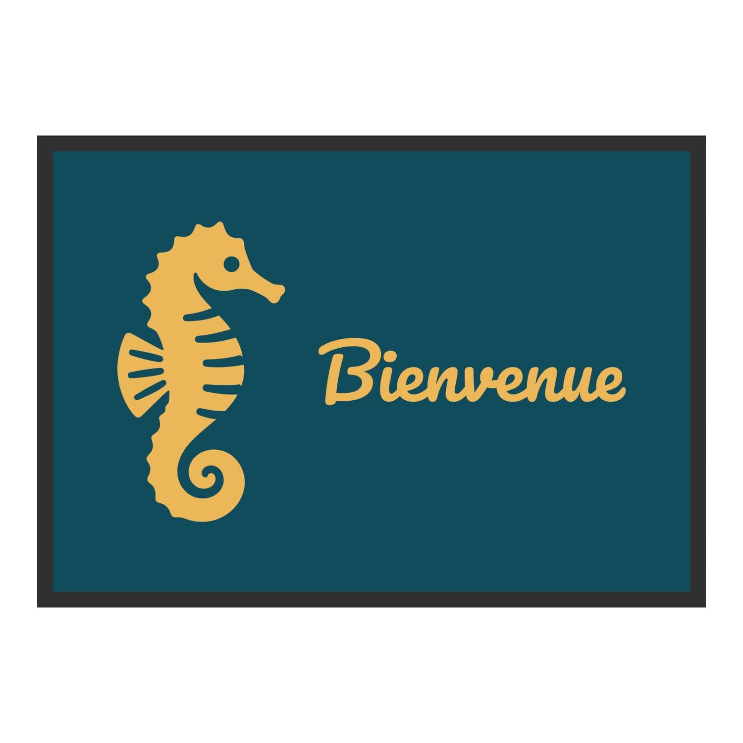 Vue du tapis Hippocampe Bienvenue dans son format et ses couleurs de départ