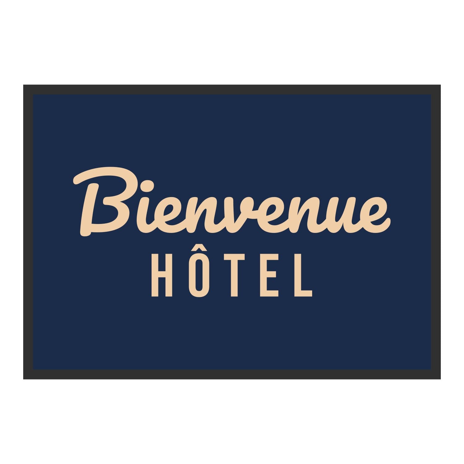 Vue du tapis Bienvenue hôtel dans son format et ses couleurs de départ