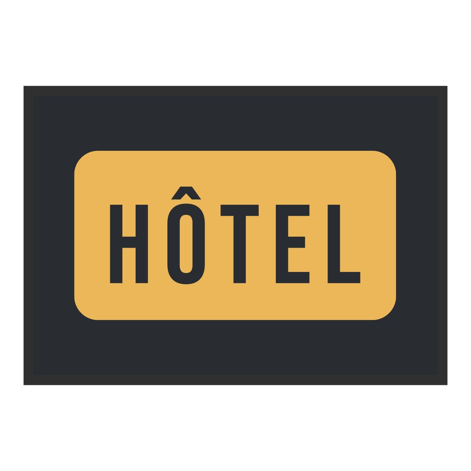 Vue du tapis Hôtel panneau dans son format et ses couleurs de départ