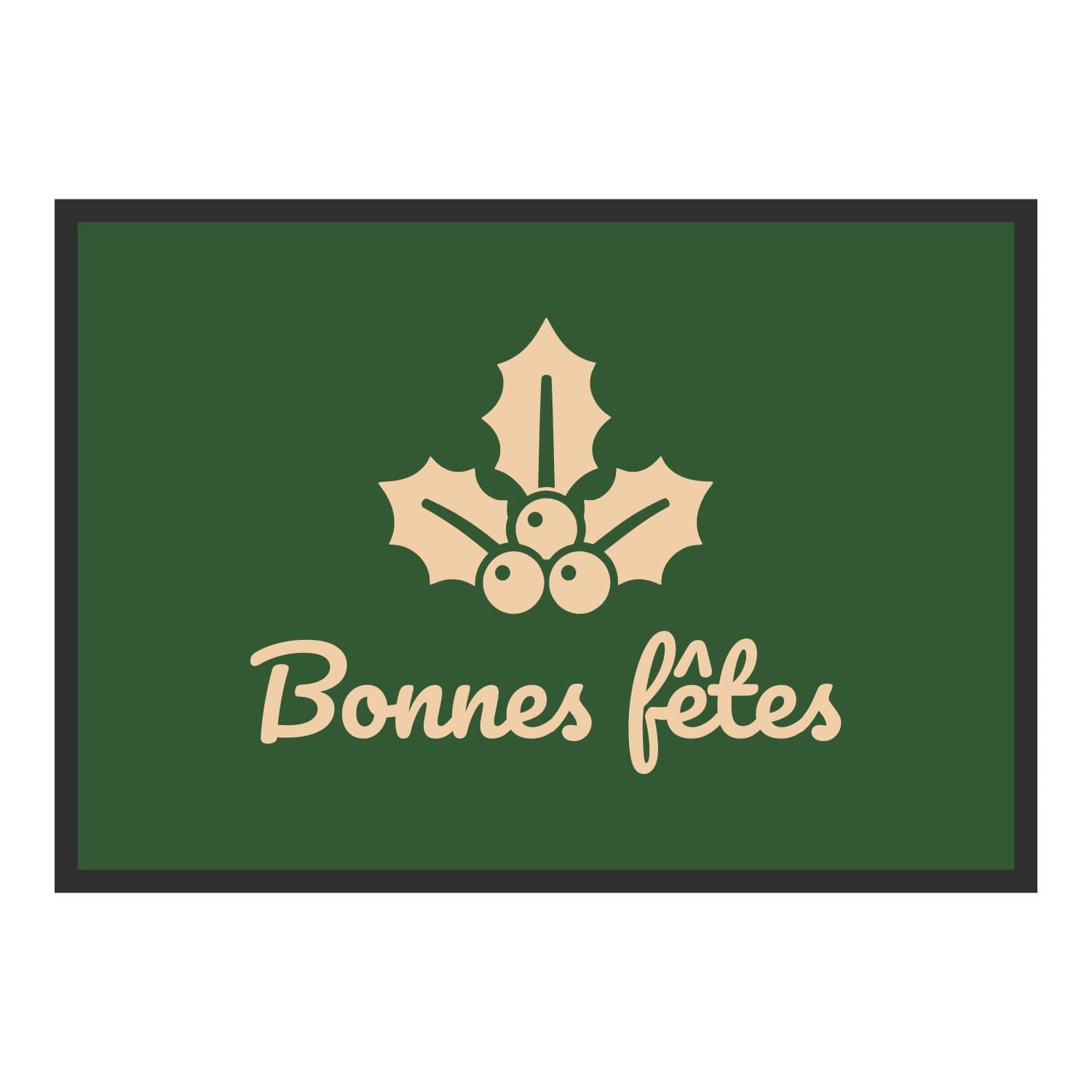 Vue du tapis Houx Bonnes fêtes dans son format et ses couleurs de départ