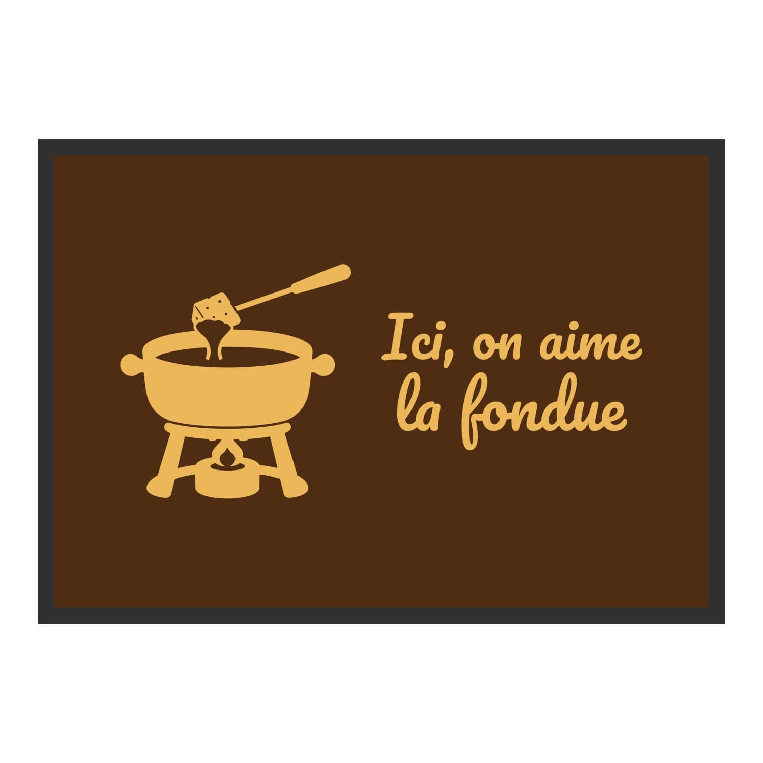 Vue du tapis Ici, on aime la fondue dans son format et ses couleurs de départ