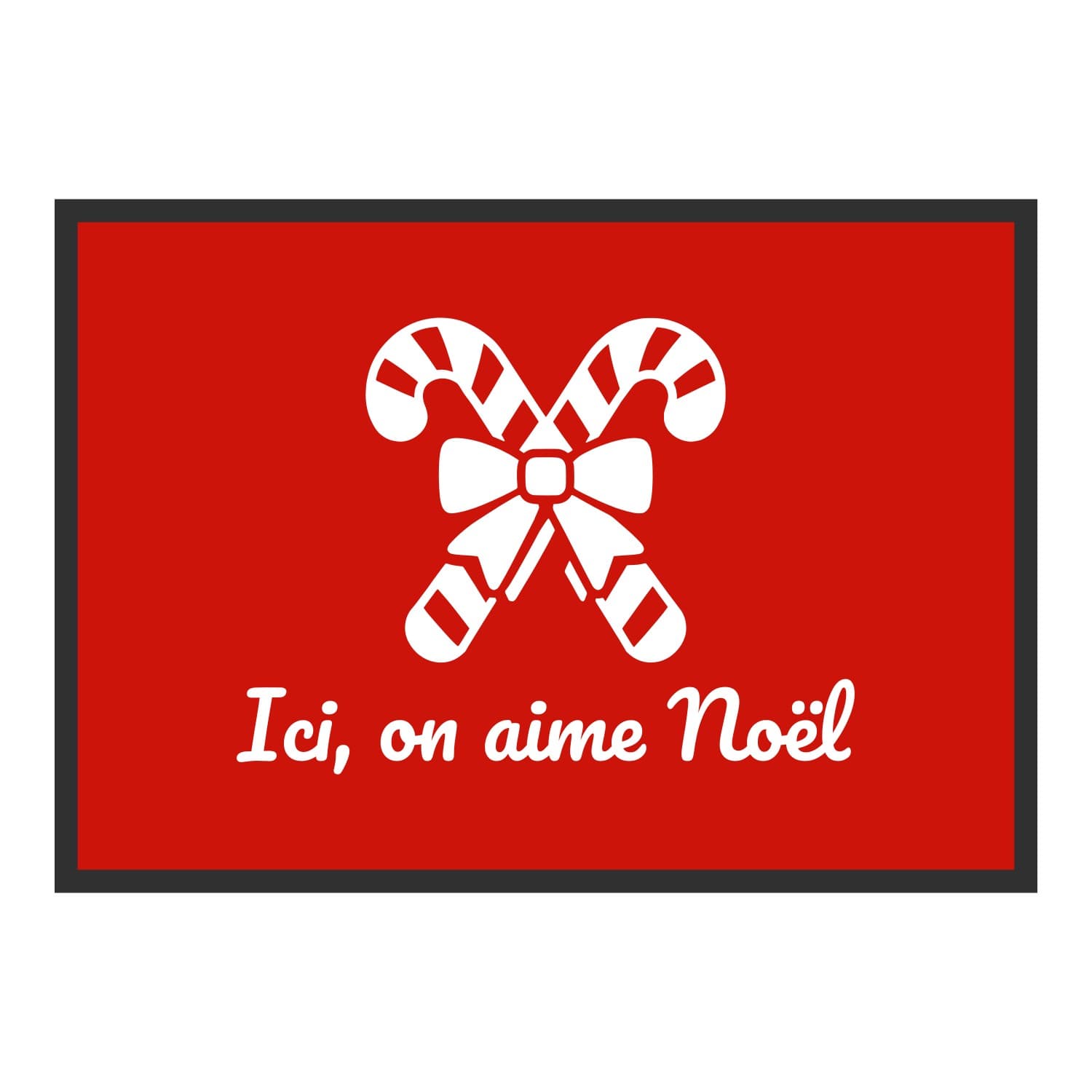 Vue du tapis Ici, on aime Noël dans son format et ses couleurs de départ