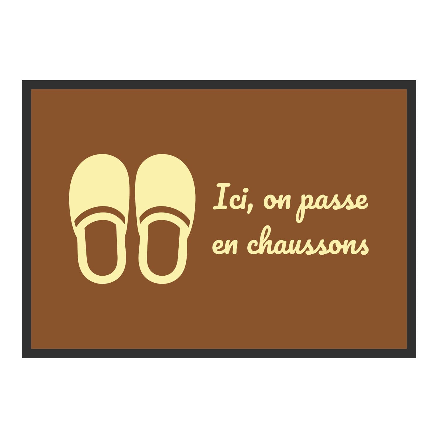 Vue du tapis Ici, on passe en chaussons dans son format et ses couleurs de départ