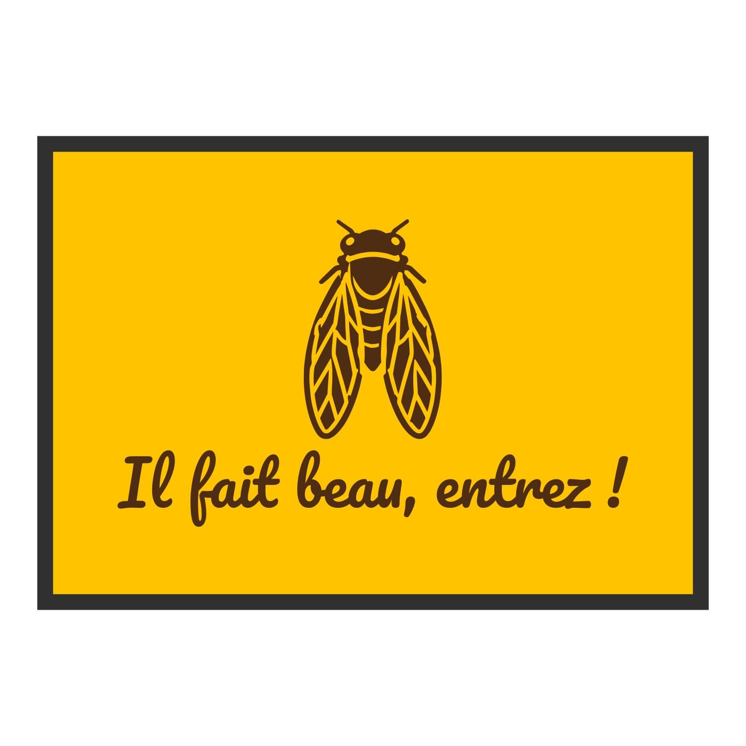 Vue du tapis Il fait beau, entrez ! dans son format et ses couleurs de départ