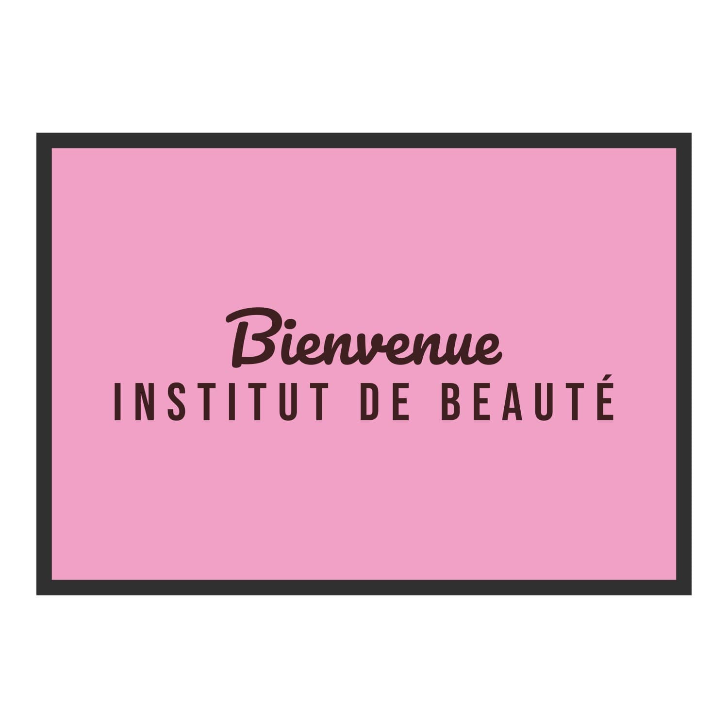 Vue du tapis Bienvenue institut de beauté dans son format et ses couleurs de départ