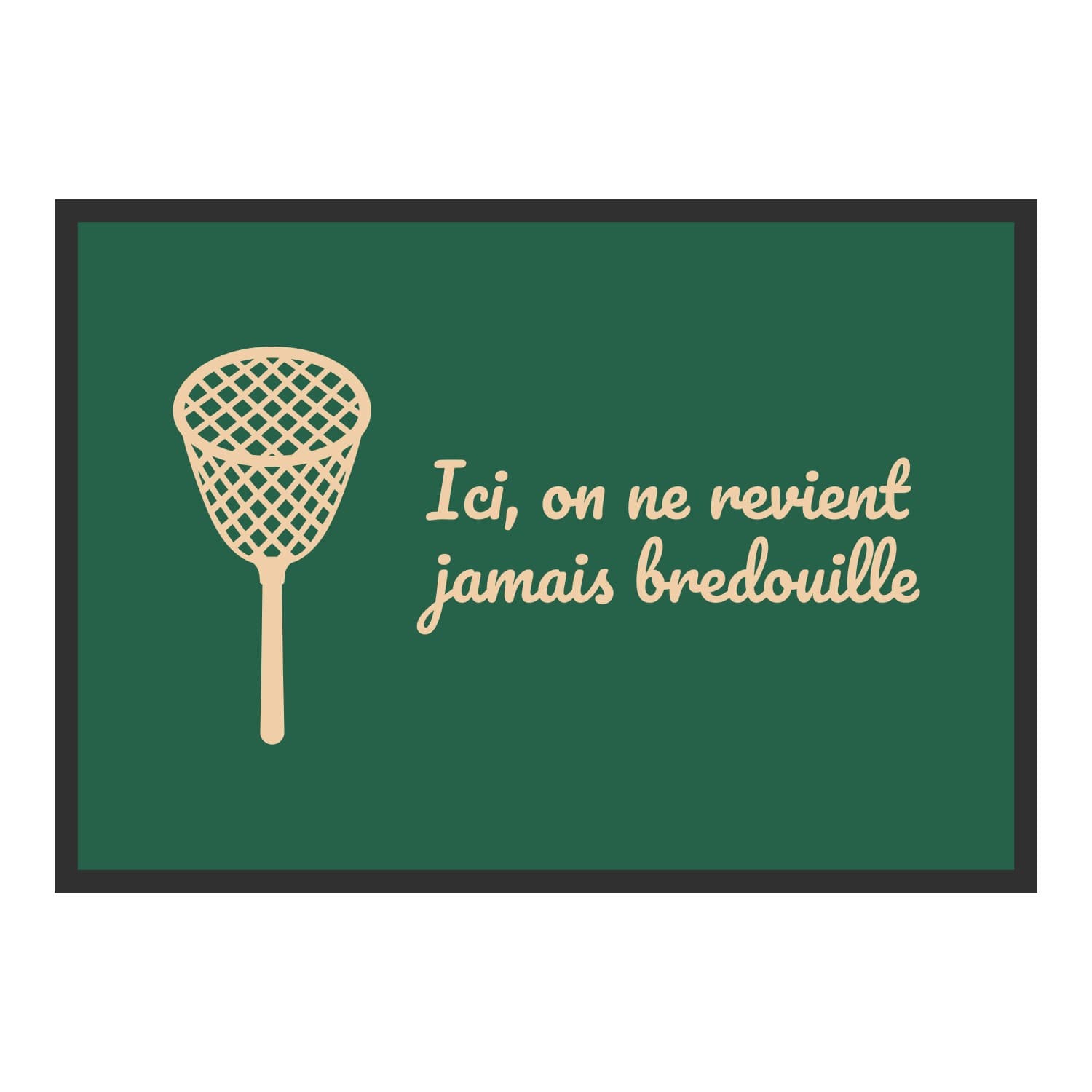 Vue du tapis Jamais bredouille dans son format et ses couleurs de départ
