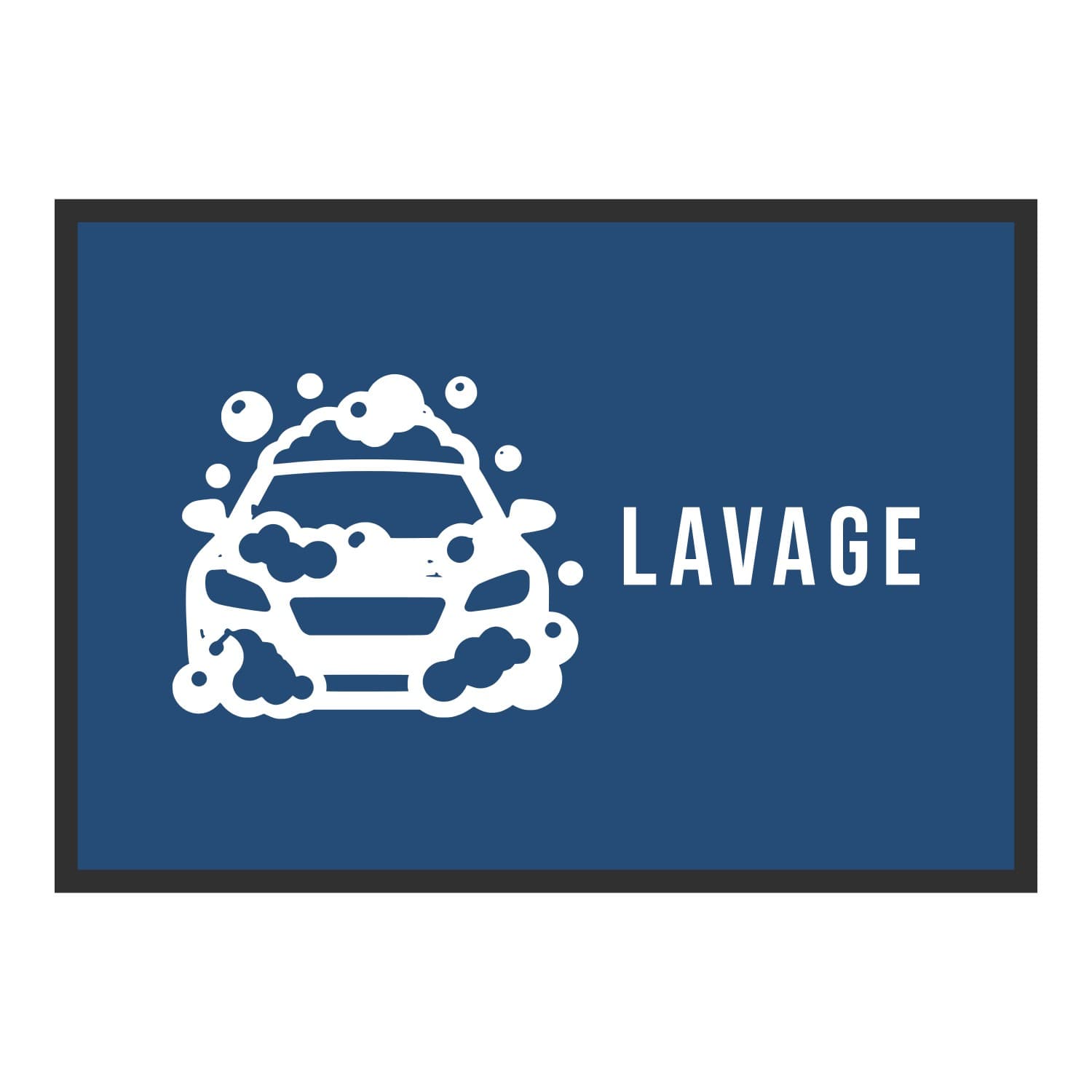 Vue du tapis Voiture et mousse Lavage dans son format et ses couleurs de départ