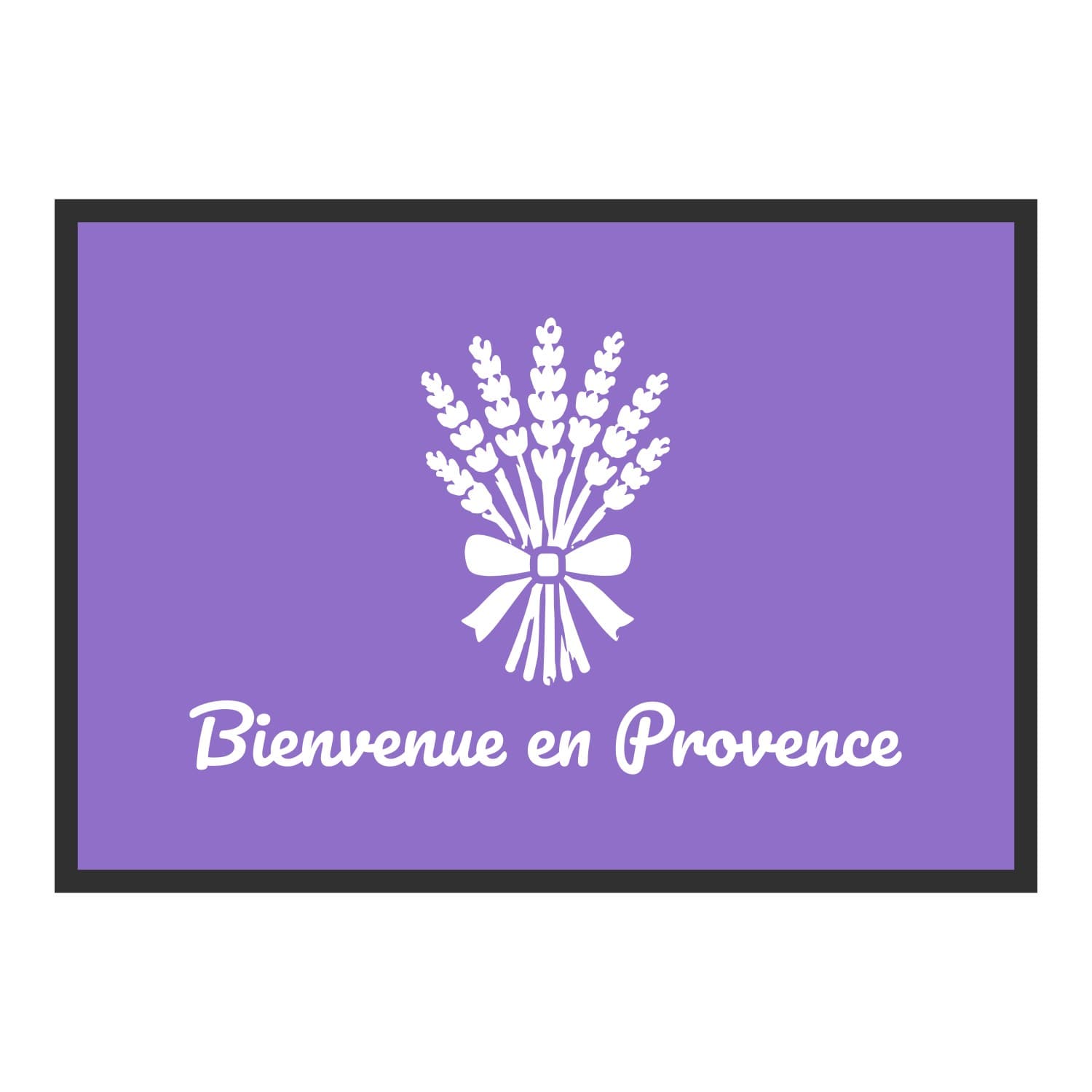 Vue du tapis Lavande Bienvenue en Provence dans son format et ses couleurs de départ