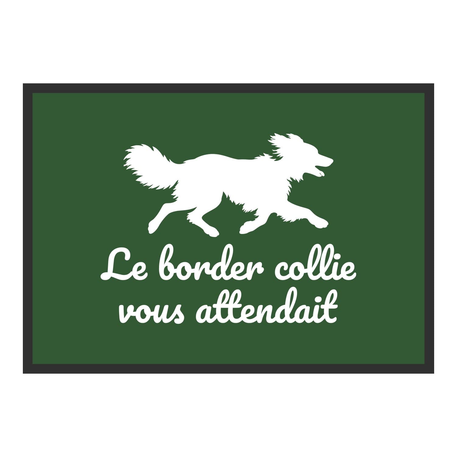 Vue du tapis Le border collie vous attendait dans son format et ses couleurs de départ