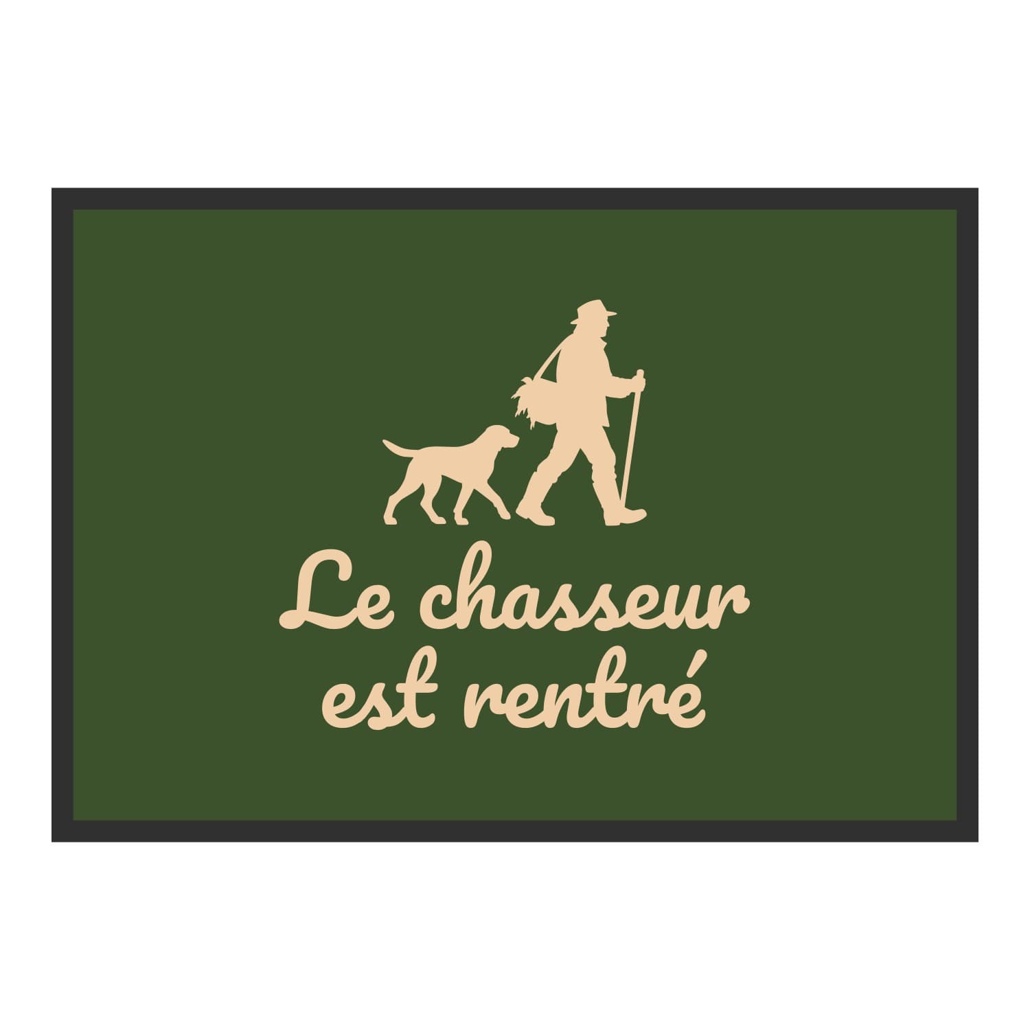 Vue du tapis Le chasseur est rentré dans son format et ses couleurs de départ