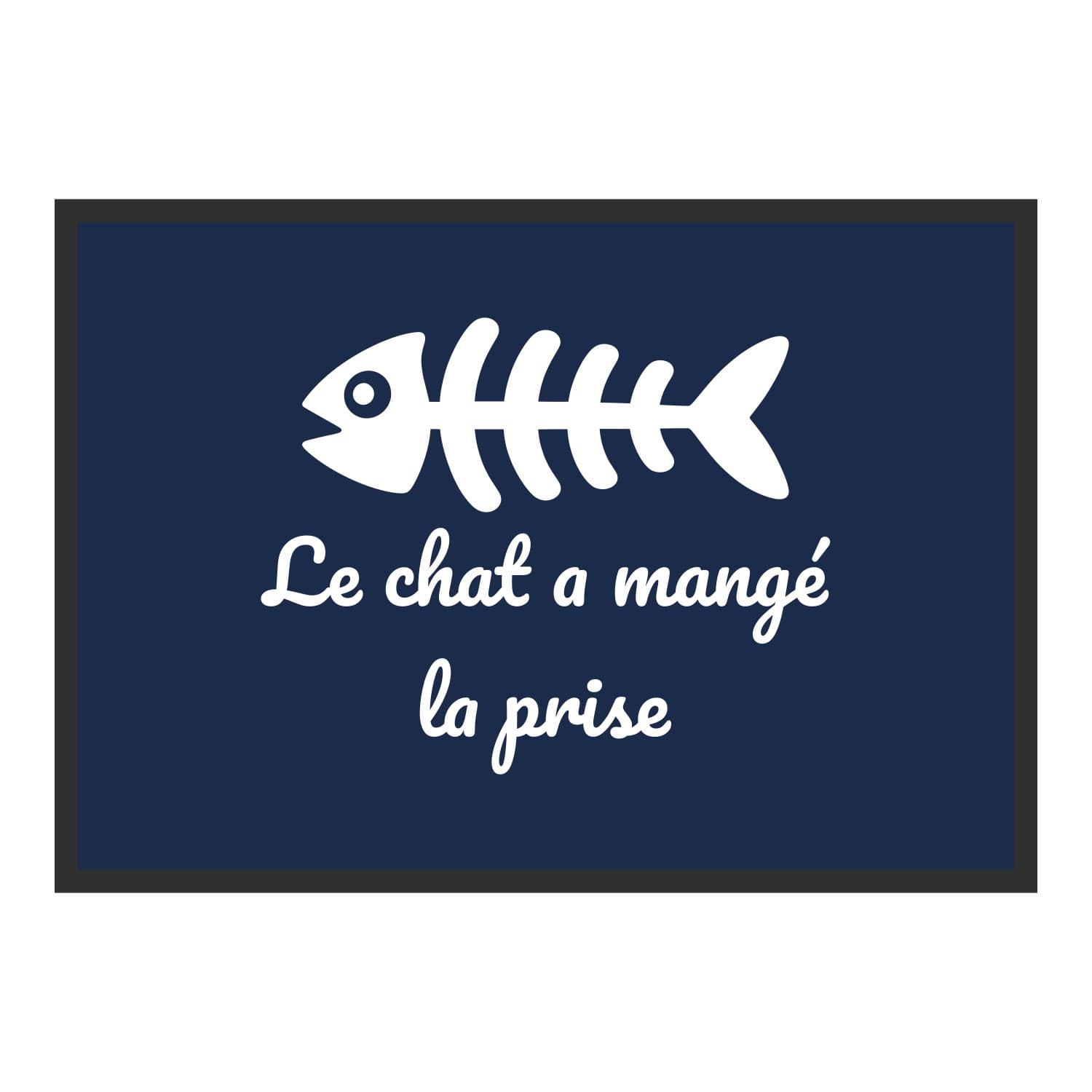 Vue du tapis Le chat a mangé la prise dans son format et ses couleurs de départ