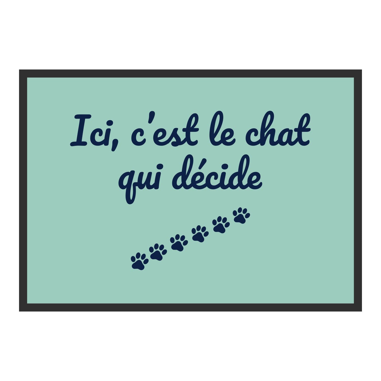 Vue du tapis Ici, c’est le chat qui décide dans son format et ses couleurs de départ