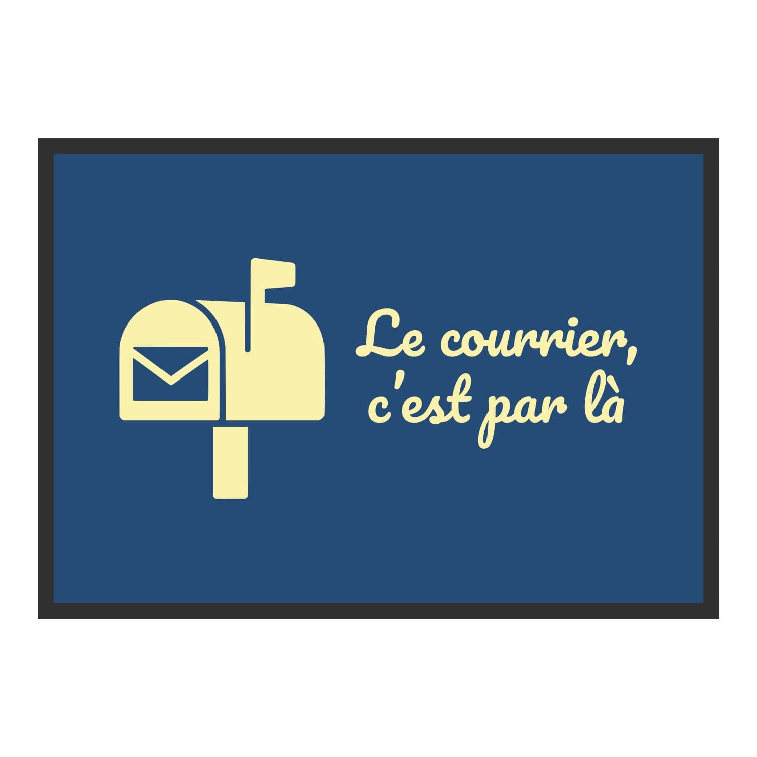 Vue du tapis Le courrier, c’est par là dans son format et ses couleurs de départ