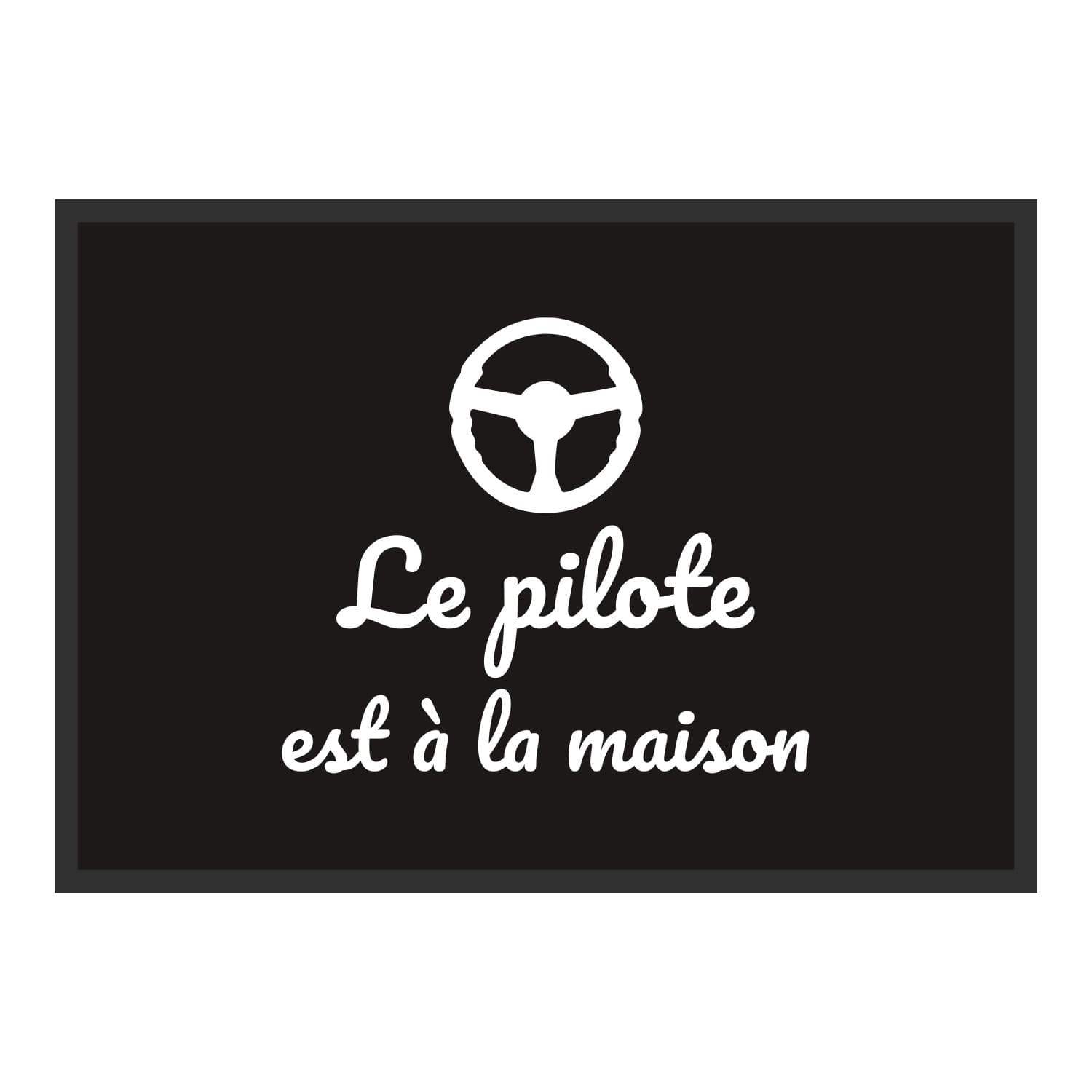Vue du tapis Le pilote est à la maison dans son format et ses couleurs de départ