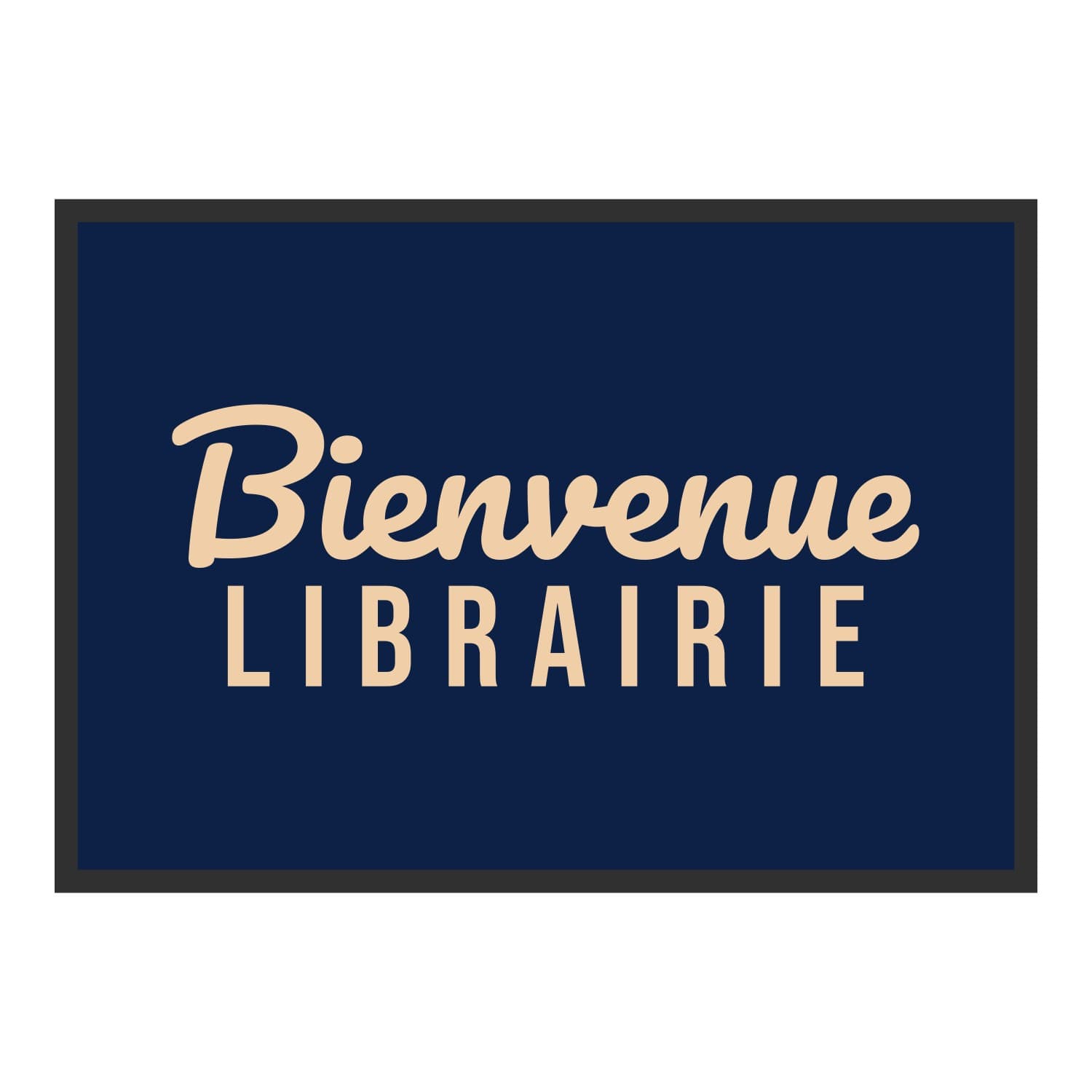Vue du tapis Bienvenue librairie dans son format et ses couleurs de départ