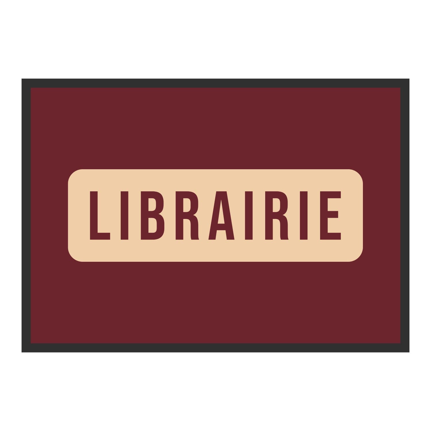Vue du tapis Librairie panneau dans son format et ses couleurs de départ