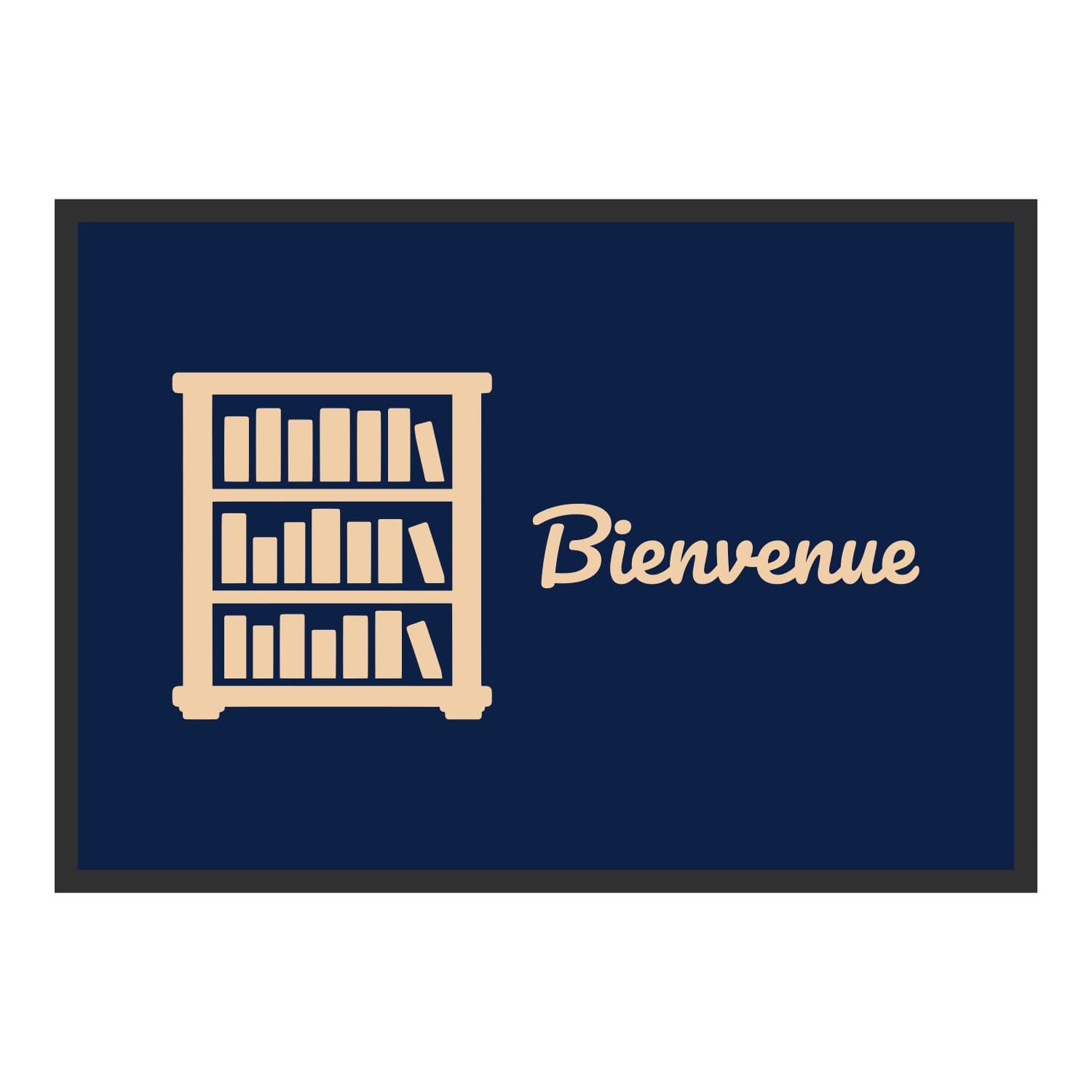 Vue du tapis Étagère Bienvenue dans son format et ses couleurs de départ