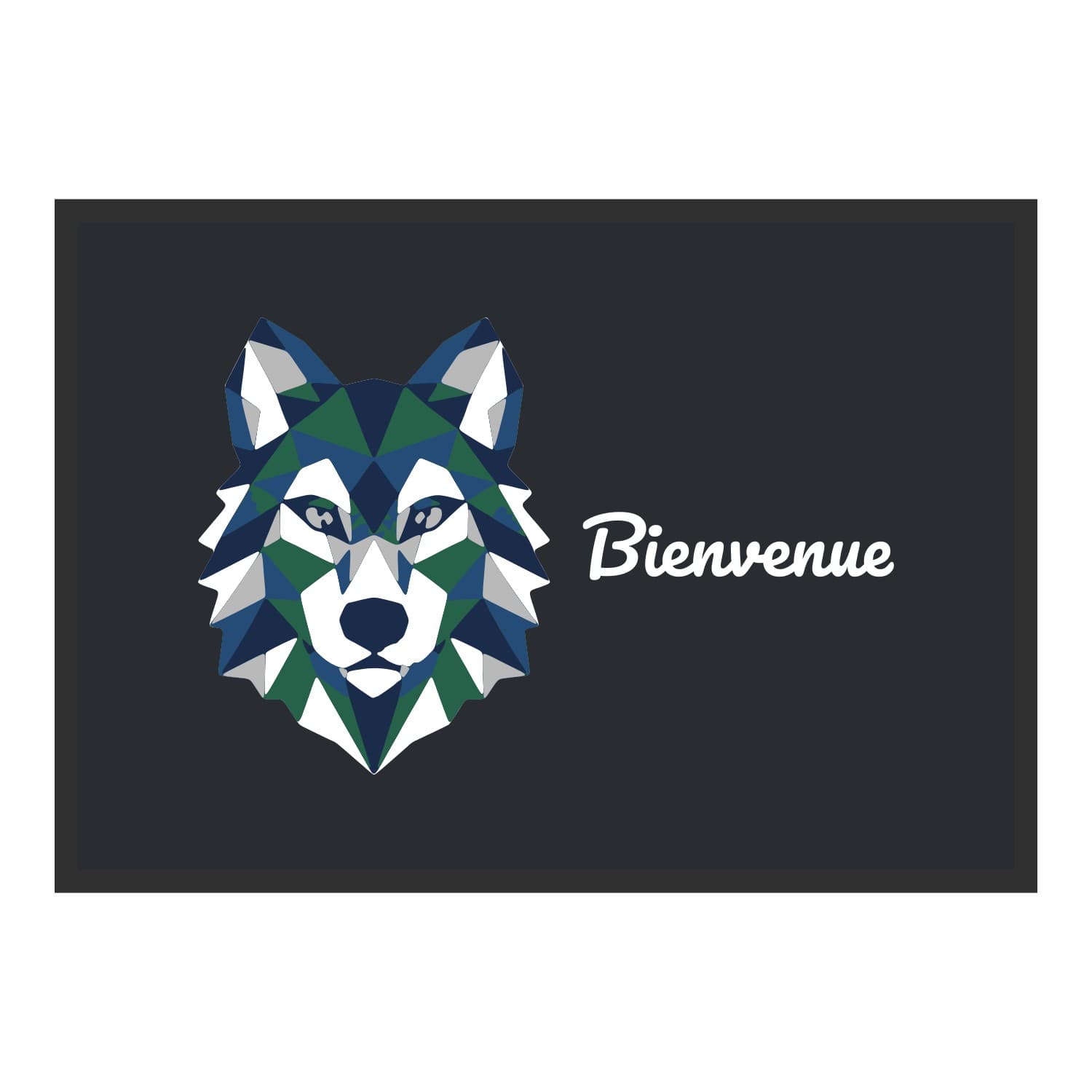 Vue du tapis Loup géométrique dans son format et ses couleurs de départ