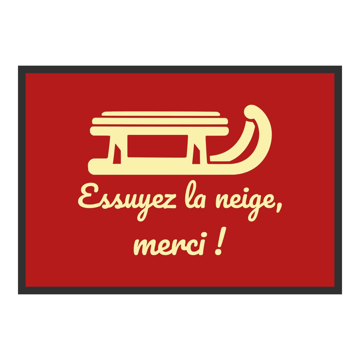 Vue du tapis Essuyez la neige, merci ! dans son format et ses couleurs de départ
