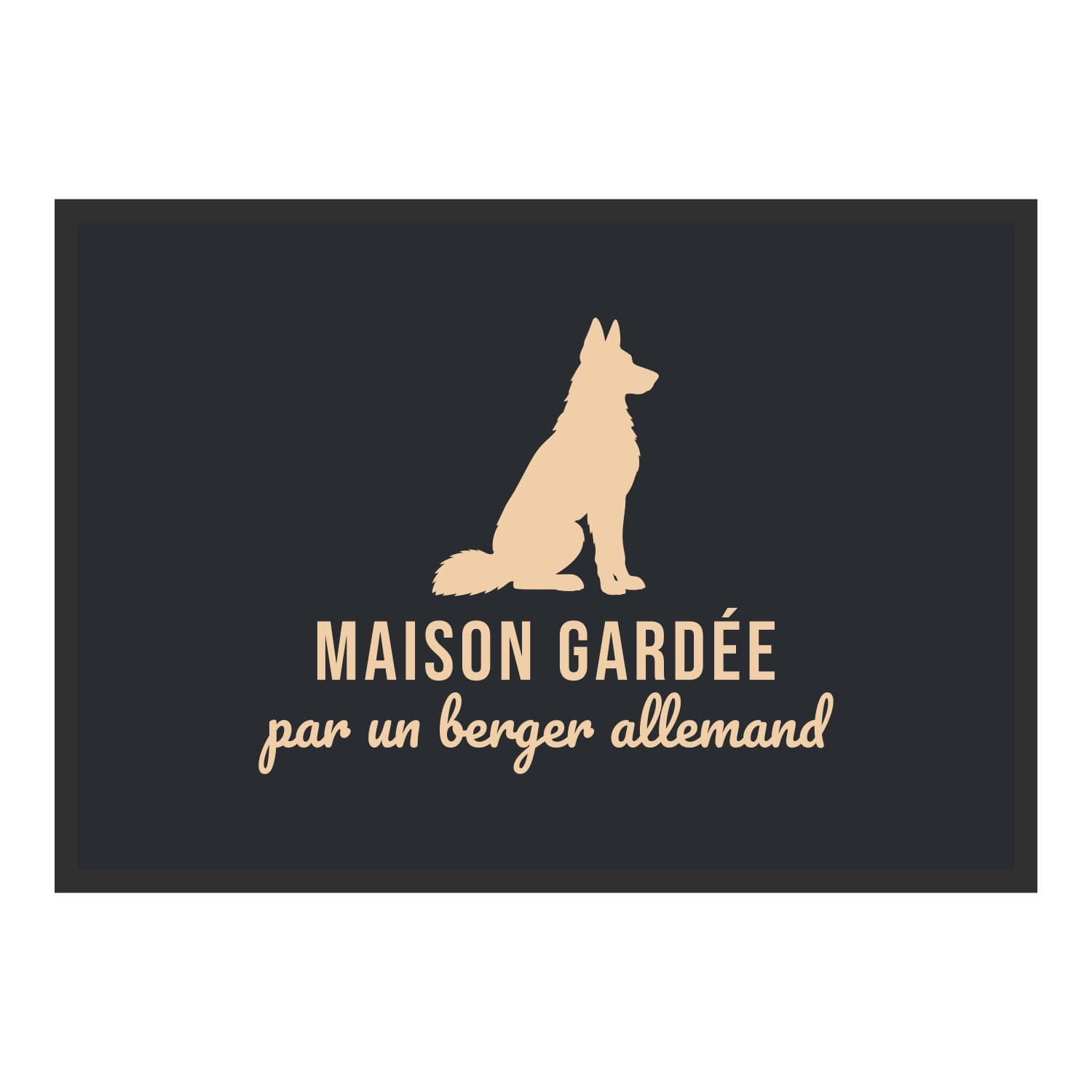 Vue du tapis Maison gardée par un berger allemand dans son format et ses couleurs de départ