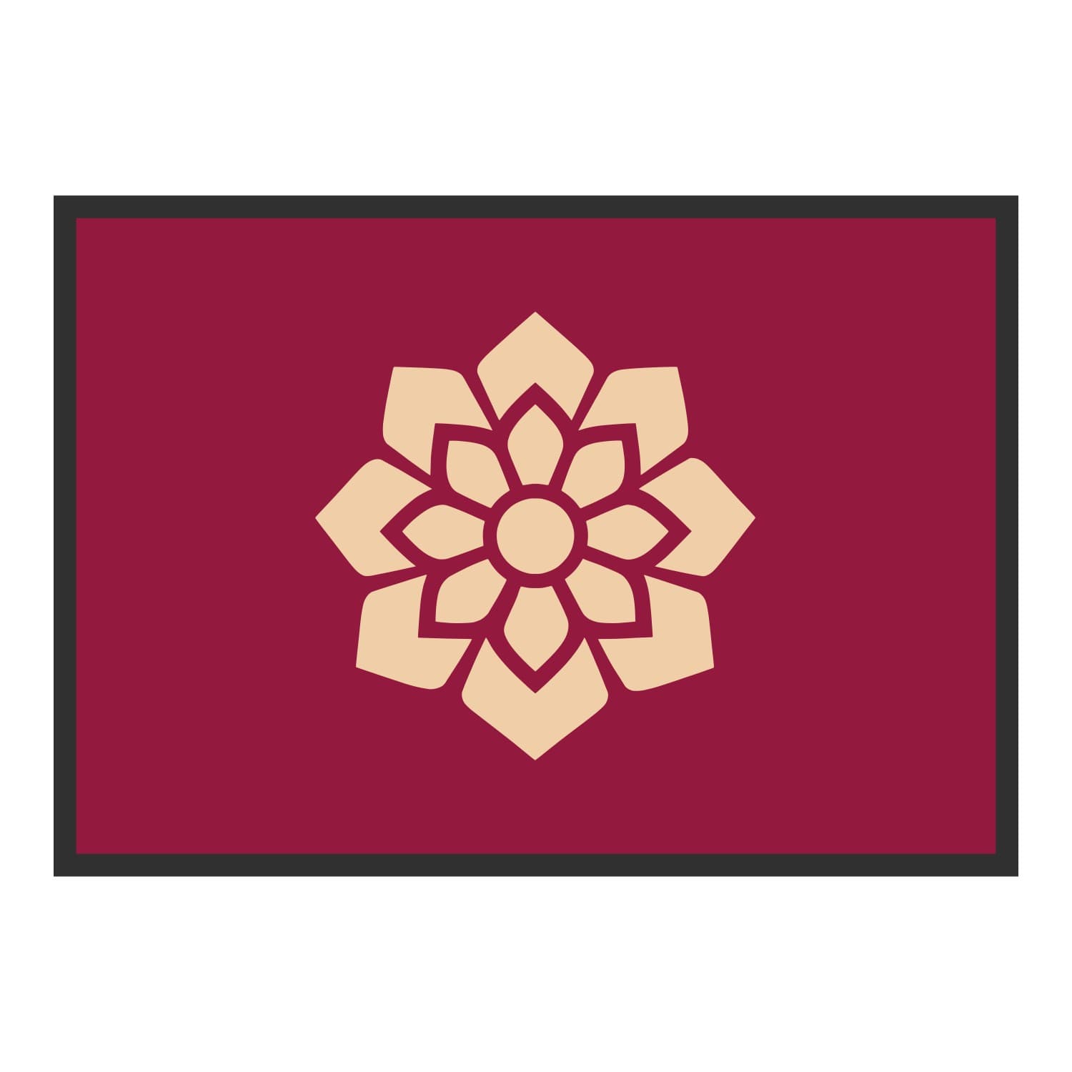 Vue du tapis Mandala dans son format et ses couleurs de départ