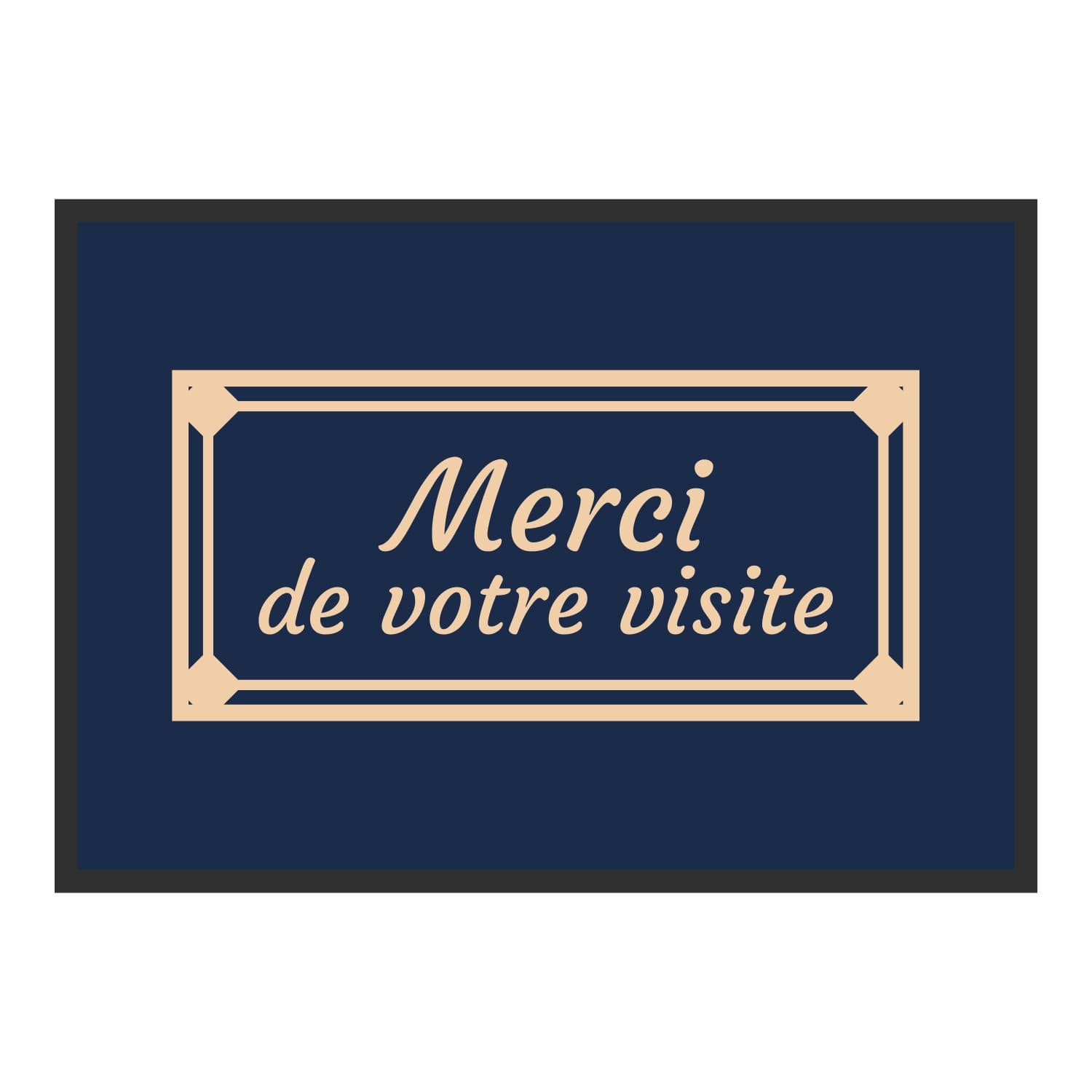 Vue du tapis Merci de votre visite dans son format et ses couleurs de départ