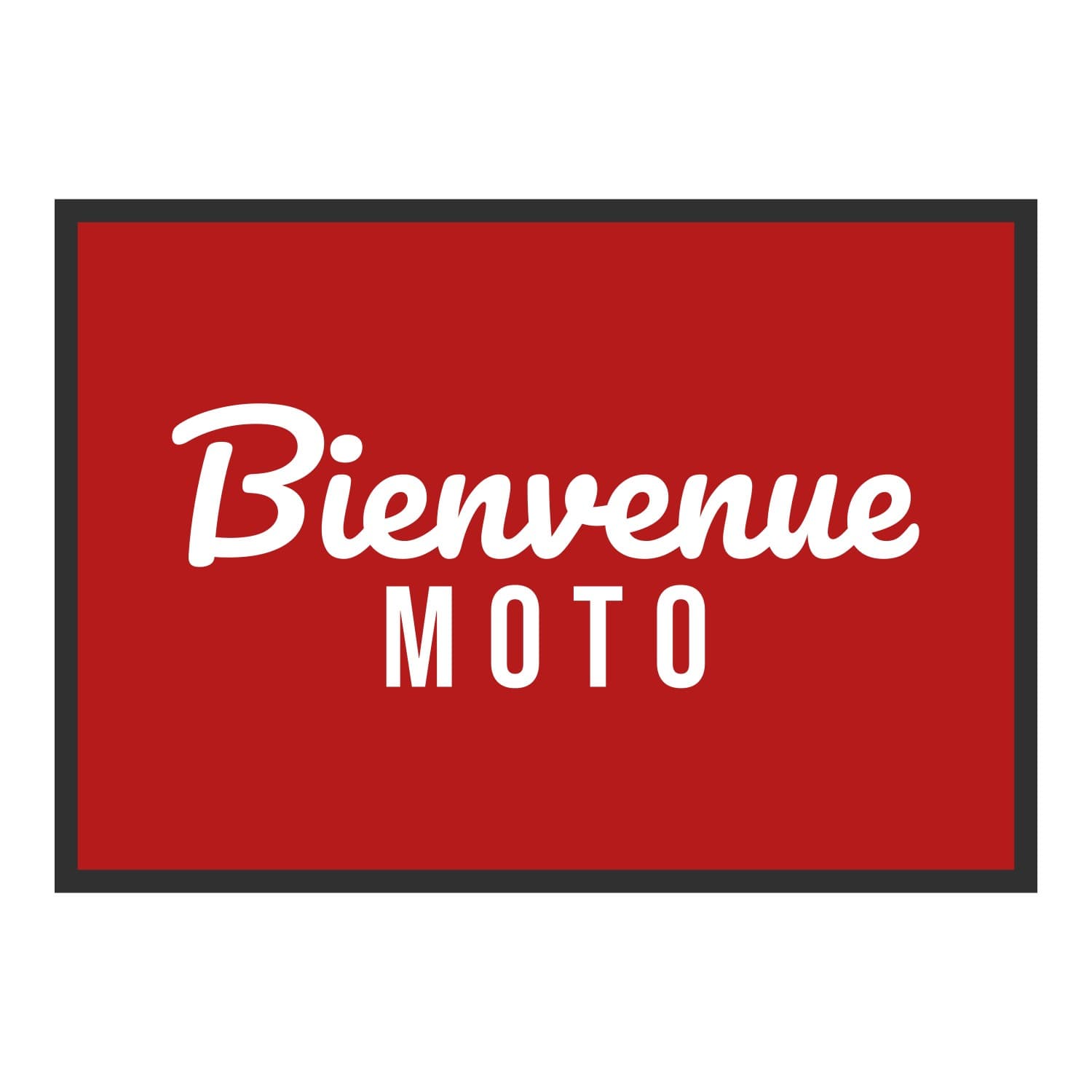 Vue du tapis Bienvenue moto dans son format et ses couleurs de départ