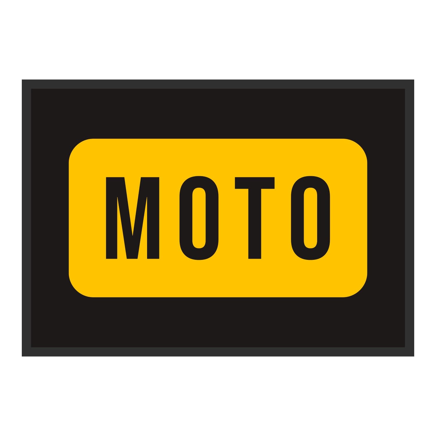 Vue du tapis Moto panneau dans son format et ses couleurs de départ
