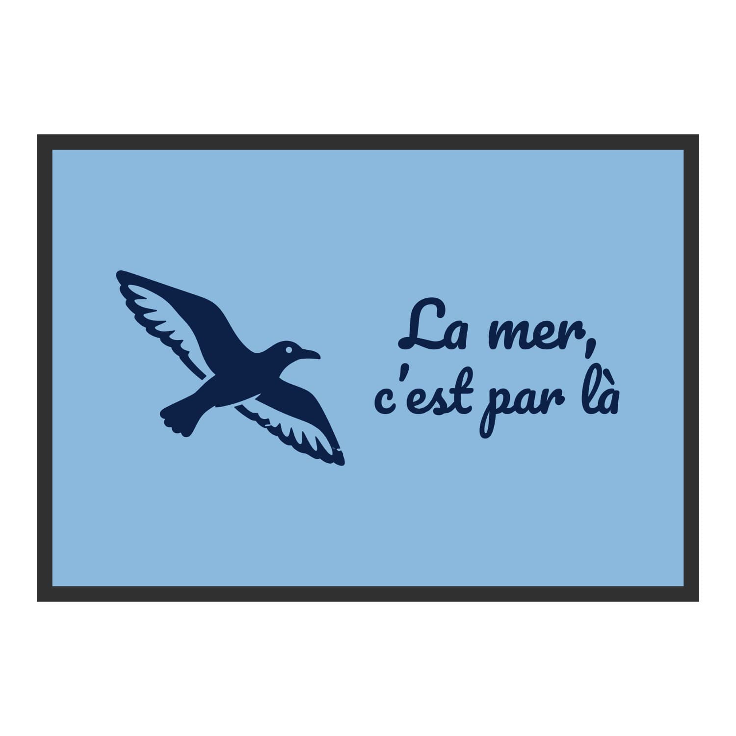Vue du tapis La mer, c’est par là dans son format et ses couleurs de départ