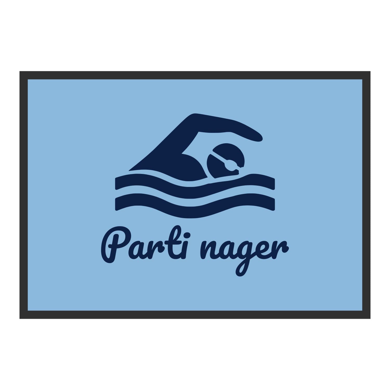Vue du tapis Parti nager dans son format et ses couleurs de départ