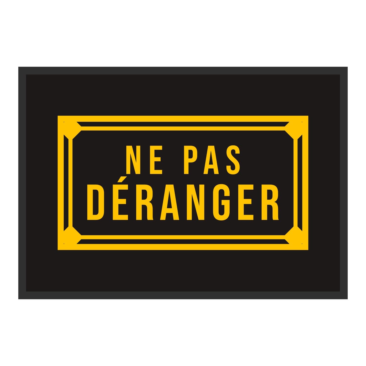 Vue du tapis Ne pas déranger dans son format et ses couleurs de départ