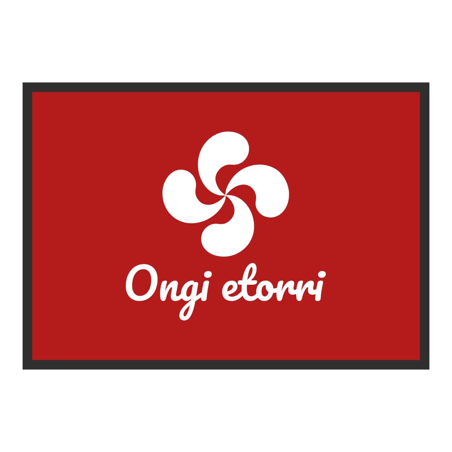 Vue du tapis Ongi etorri croix basque dans son format et ses couleurs de départ