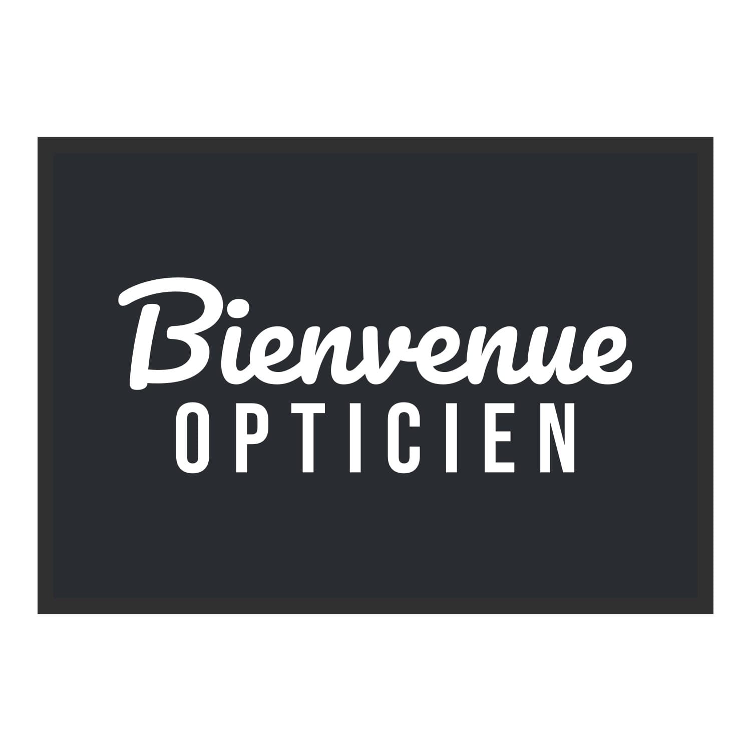 Vue du tapis Bienvenue opticien dans son format et ses couleurs de départ