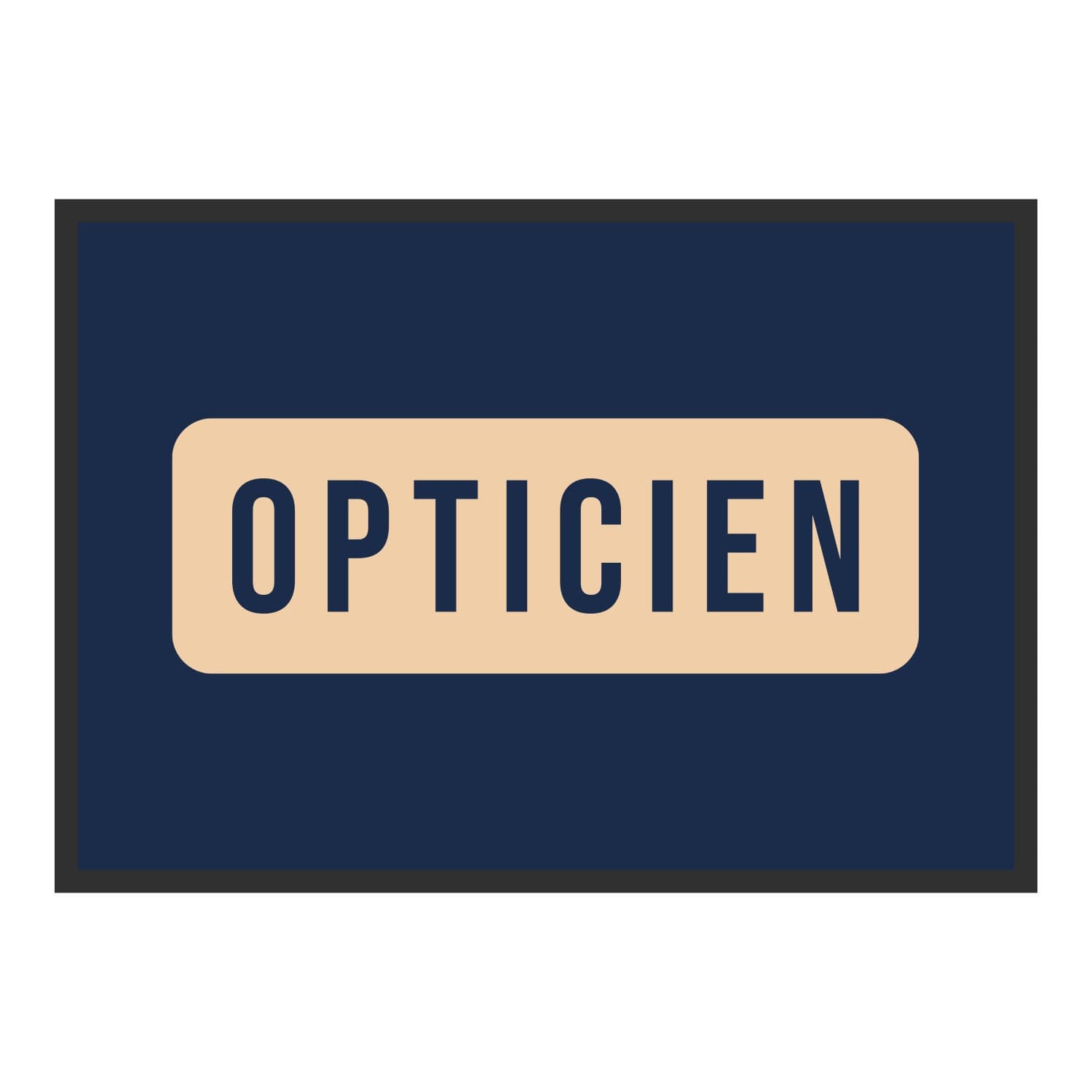 Vue du tapis Opticien panneau dans son format et ses couleurs de départ
