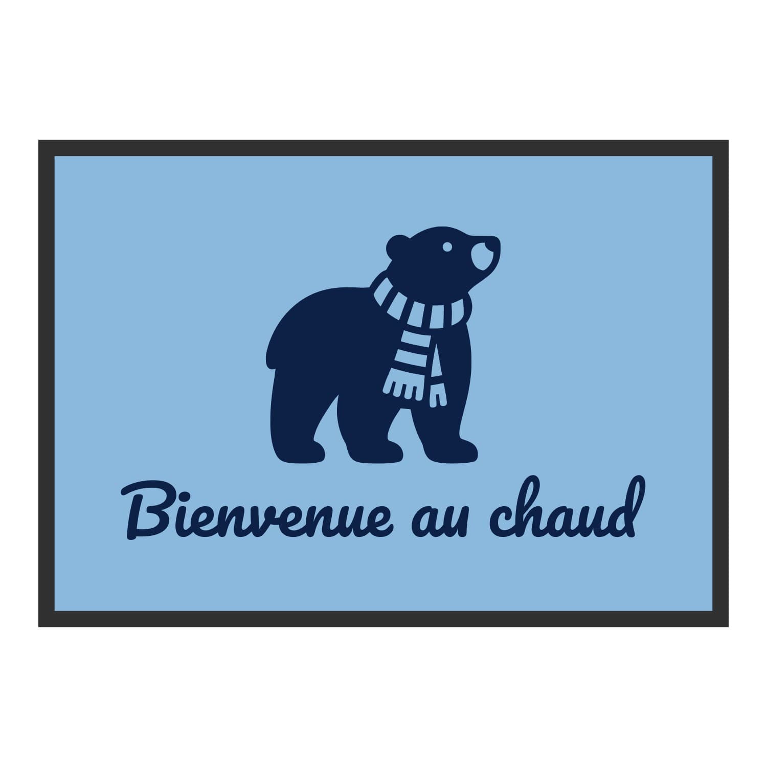 Vue du tapis Bienvenue au chaud dans son format et ses couleurs de départ