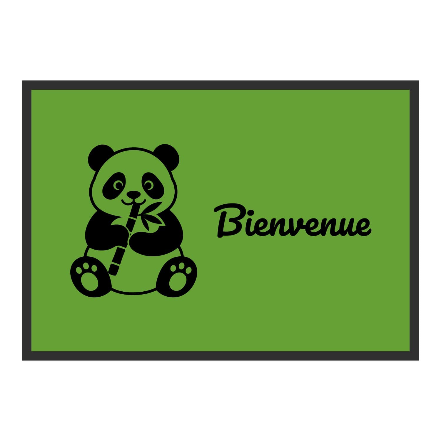 Vue du tapis Panda Bienvenue dans son format et ses couleurs de départ
