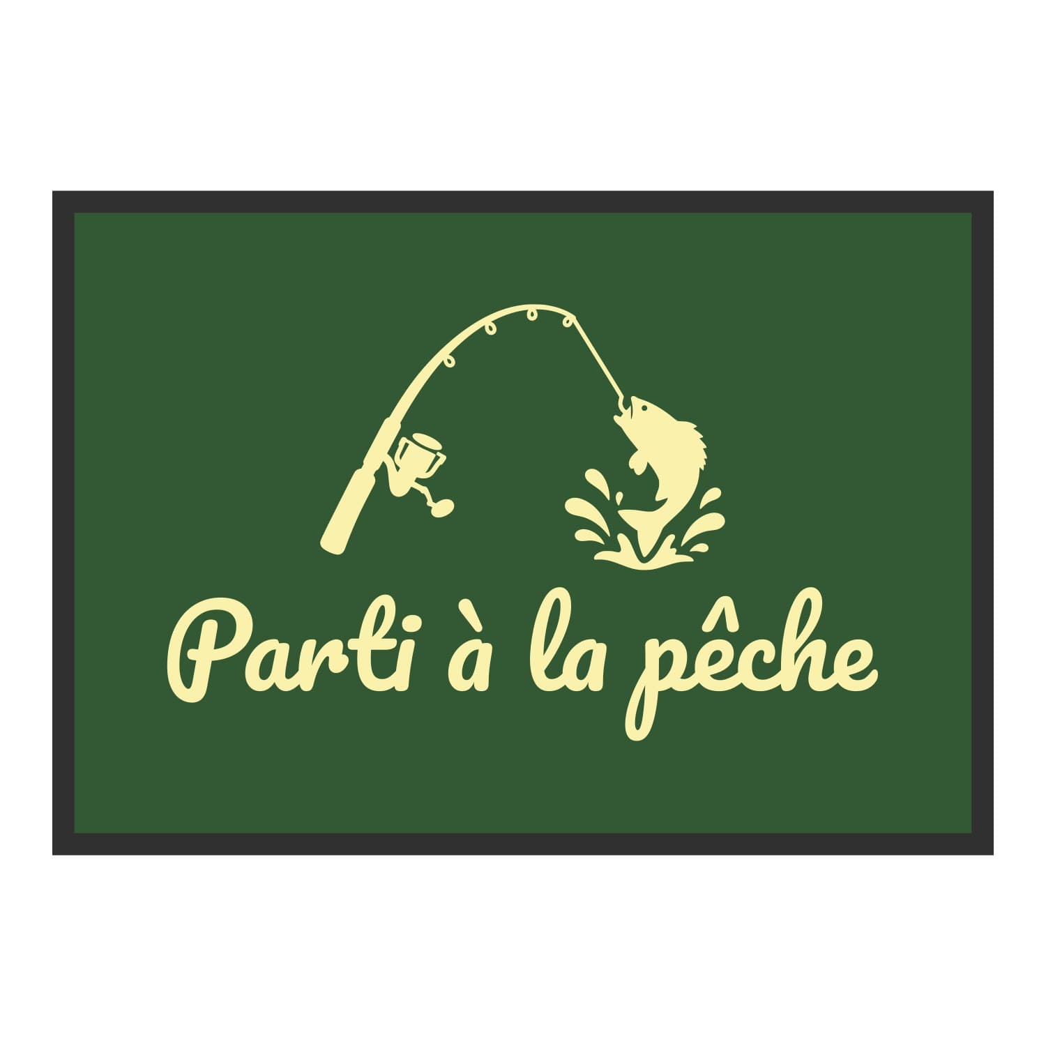 Vue du tapis Parti à la pêche dans son format et ses couleurs de départ