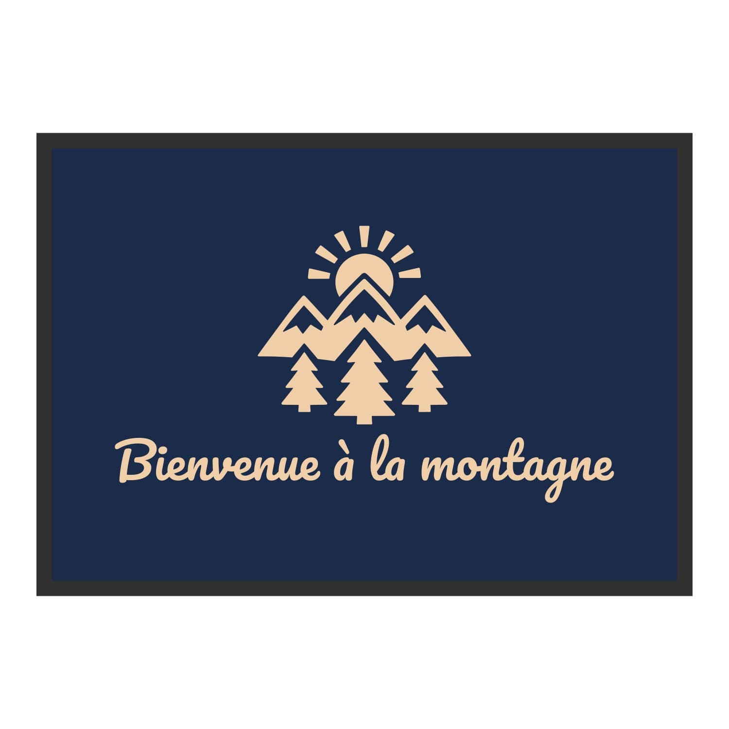 Vue du tapis Bienvenue à la montagne dans son format et ses couleurs de départ
