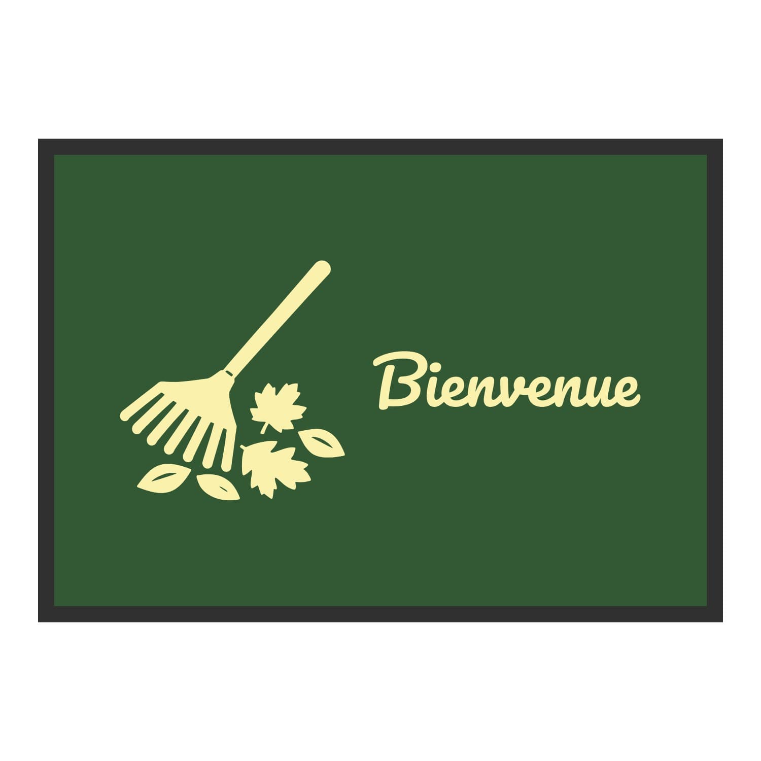 Vue du tapis Râteau Bienvenue dans son format et ses couleurs de départ